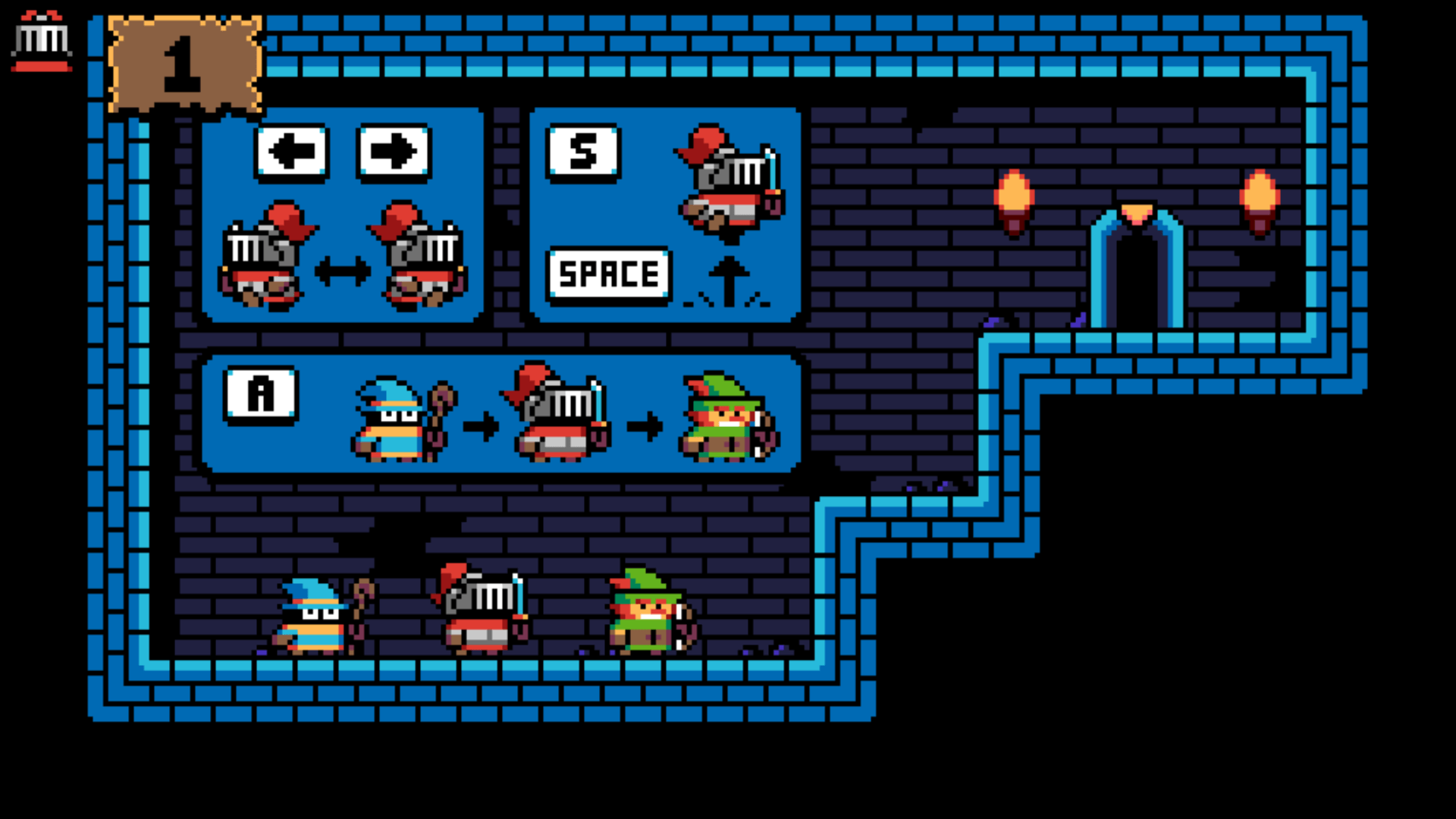 Main menu of Total Party Kill with Start and Level Select options2