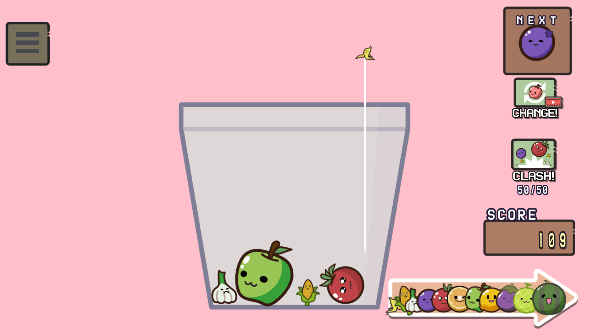 Merging fruits to create a giant watermelon in Watermelon Drop game1
