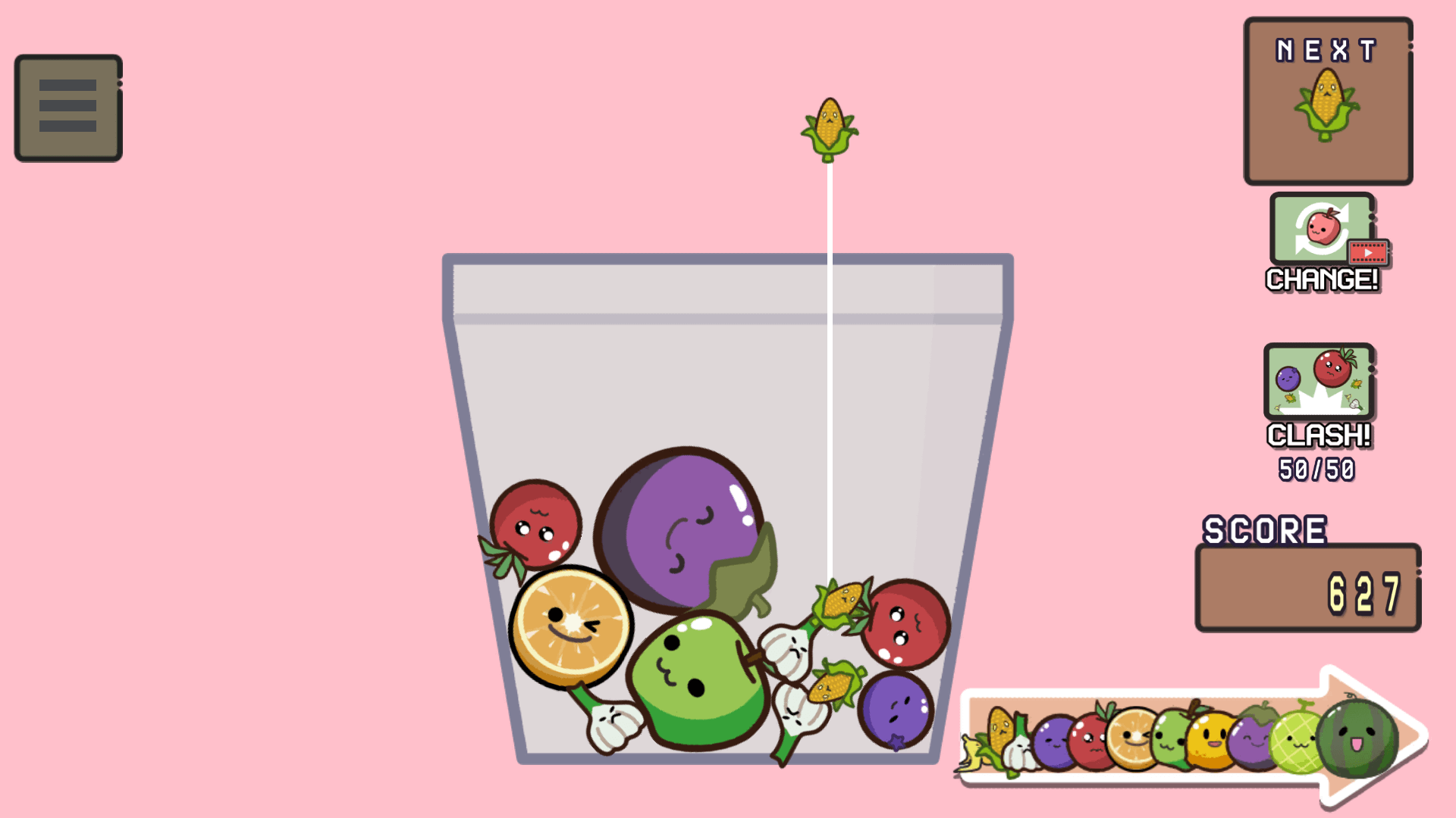 Merging fruits to create a giant watermelon in Watermelon Drop game2