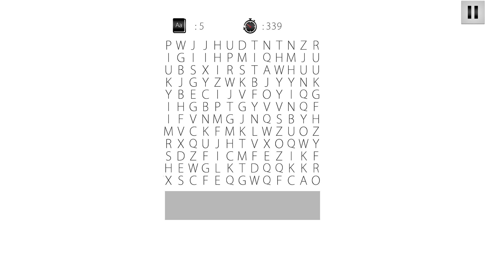 Words Search Classic Edition main menu with category selection and start button