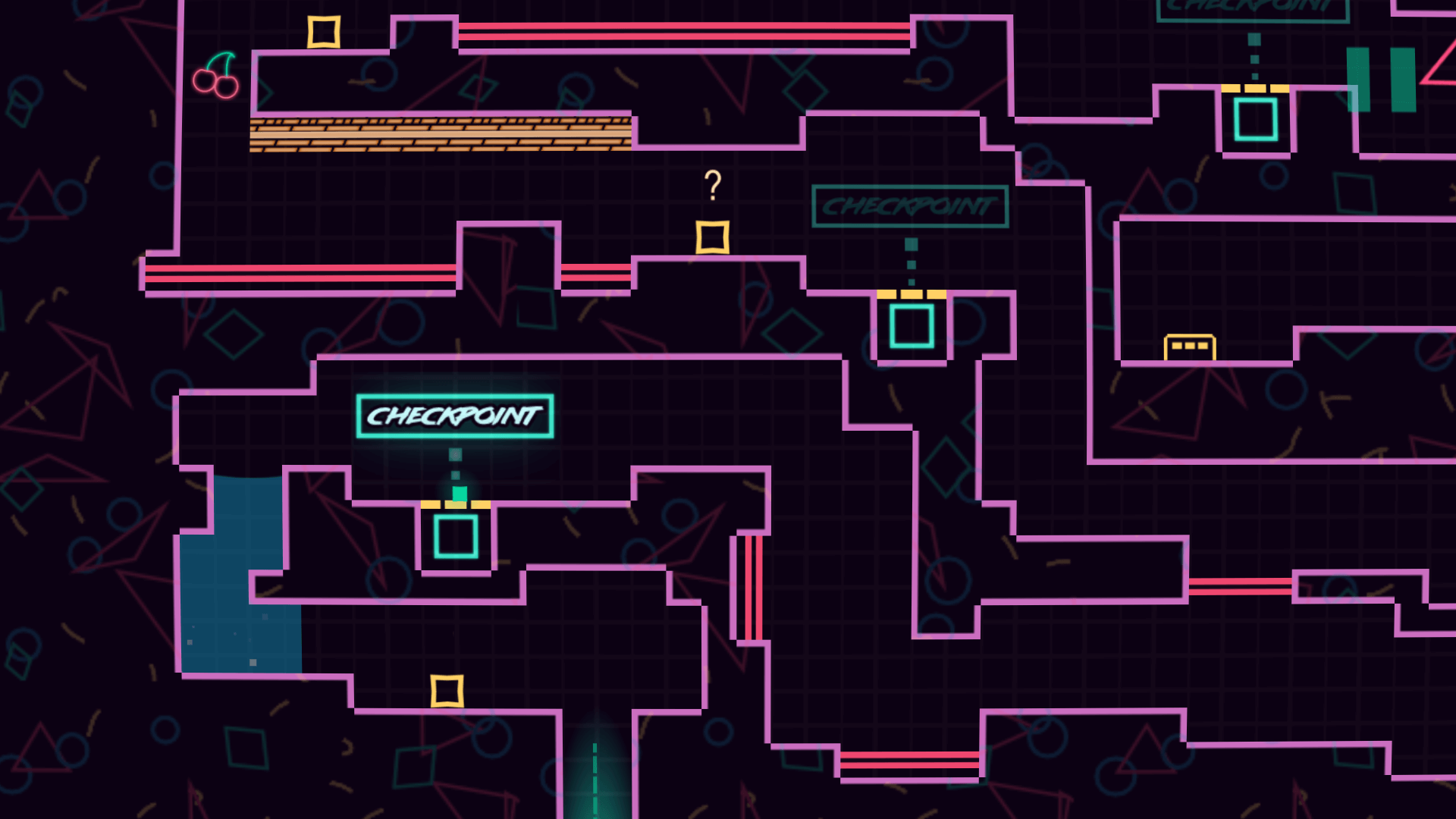 Control instructions showing movement and jump keys for Big NEON Tower VS Tiny Square