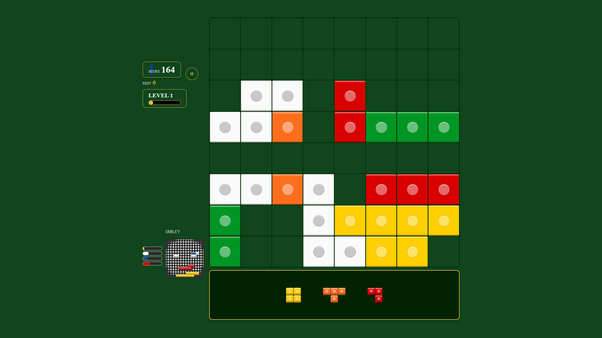Block Pixels gameplay screenshot with colorful blocks