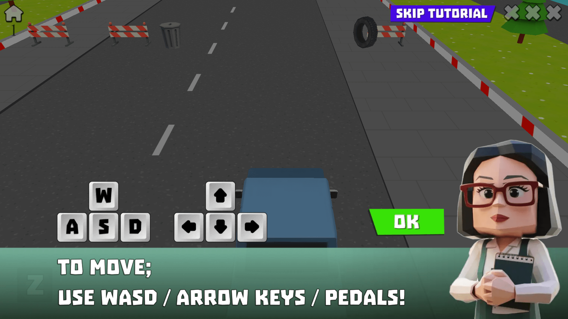 Level selection menu in Car Parking School with different parking challenges and difficulty options3