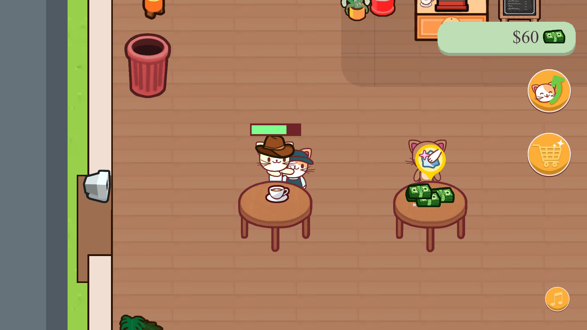 Cat Coffee Shop gameplay – serving coffee to customers with cats around3