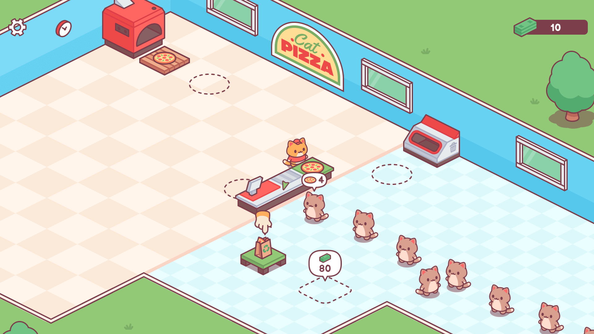 Cat Pizza game screenshot – adorable cat running a pizza restaurant1