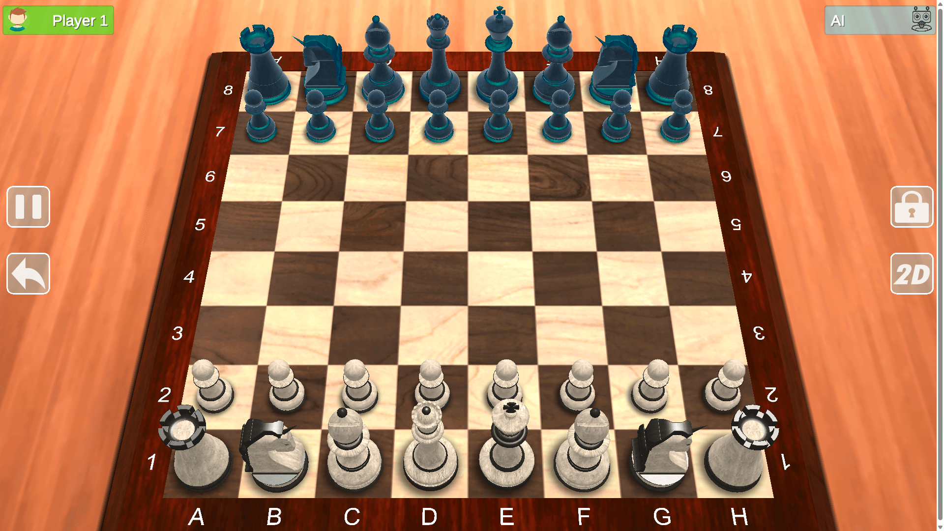 Chess Master 3D gameplay screenshot with realistic chessboard1