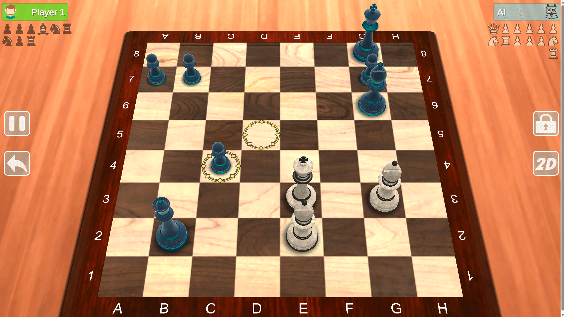 Chess Master 3D gameplay screenshot with realistic chessboard1