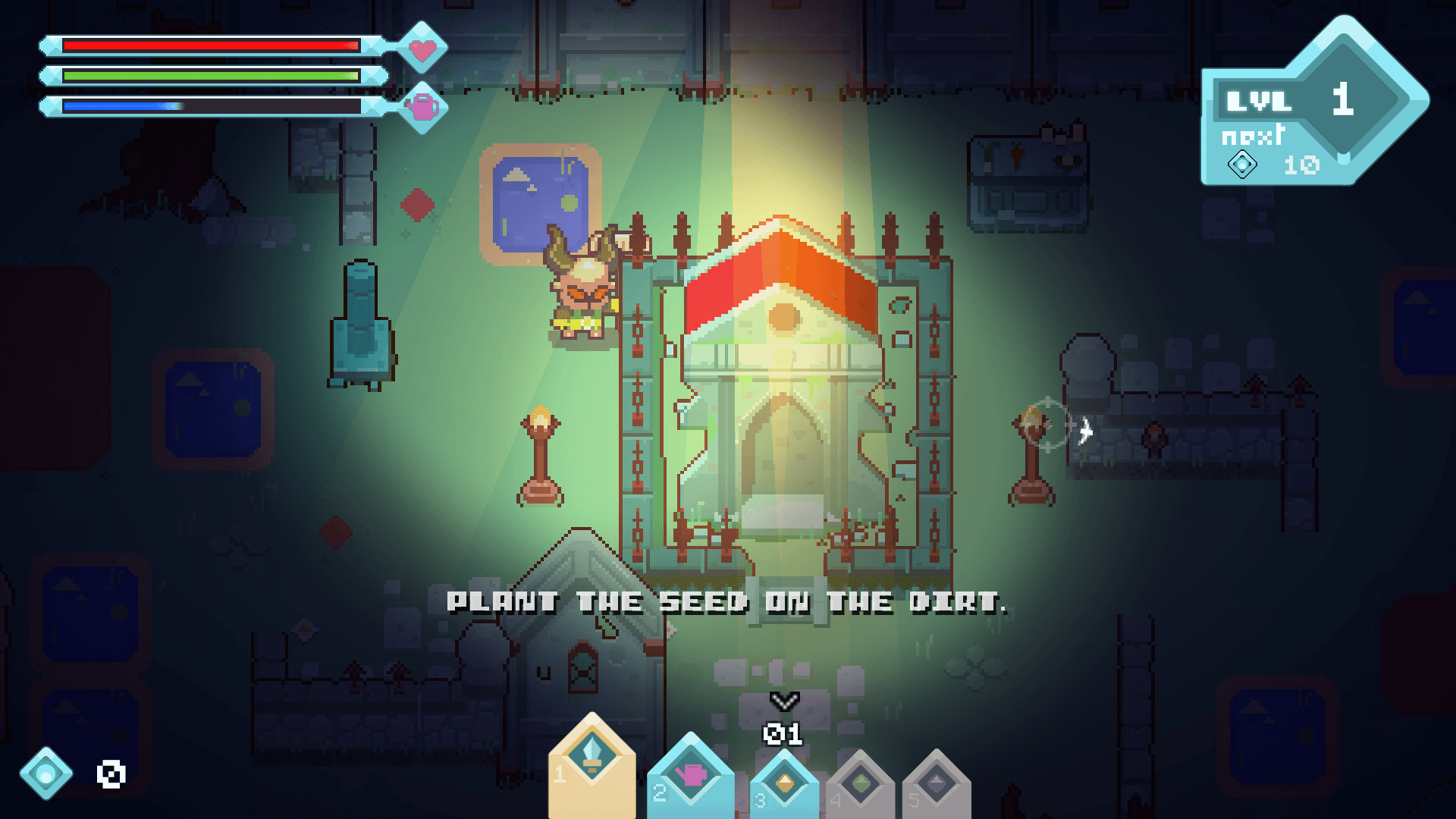 Dark Soil gameplay showing plant warriors fighting undead enemies1