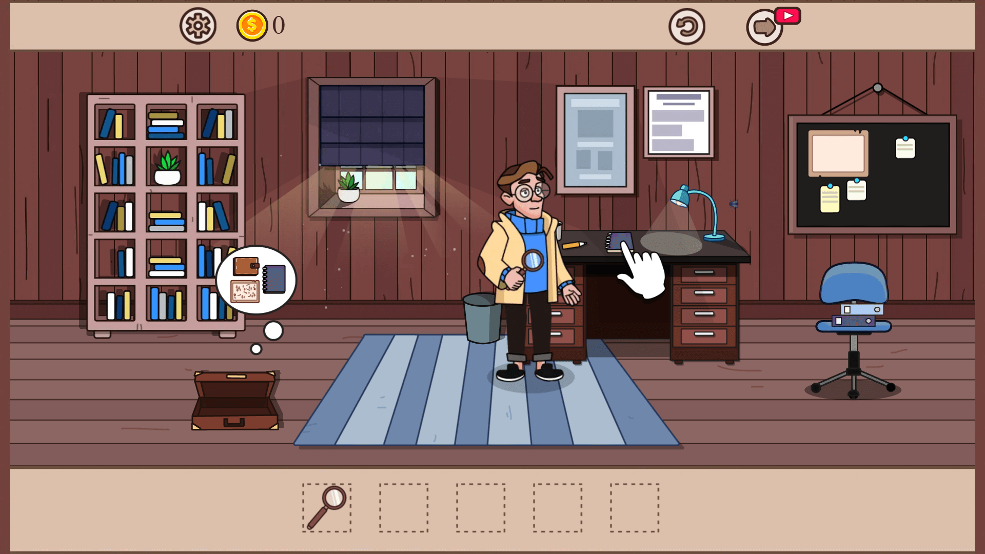 Detective Dan gameplay – investigating a crime scene with hidden clues3
