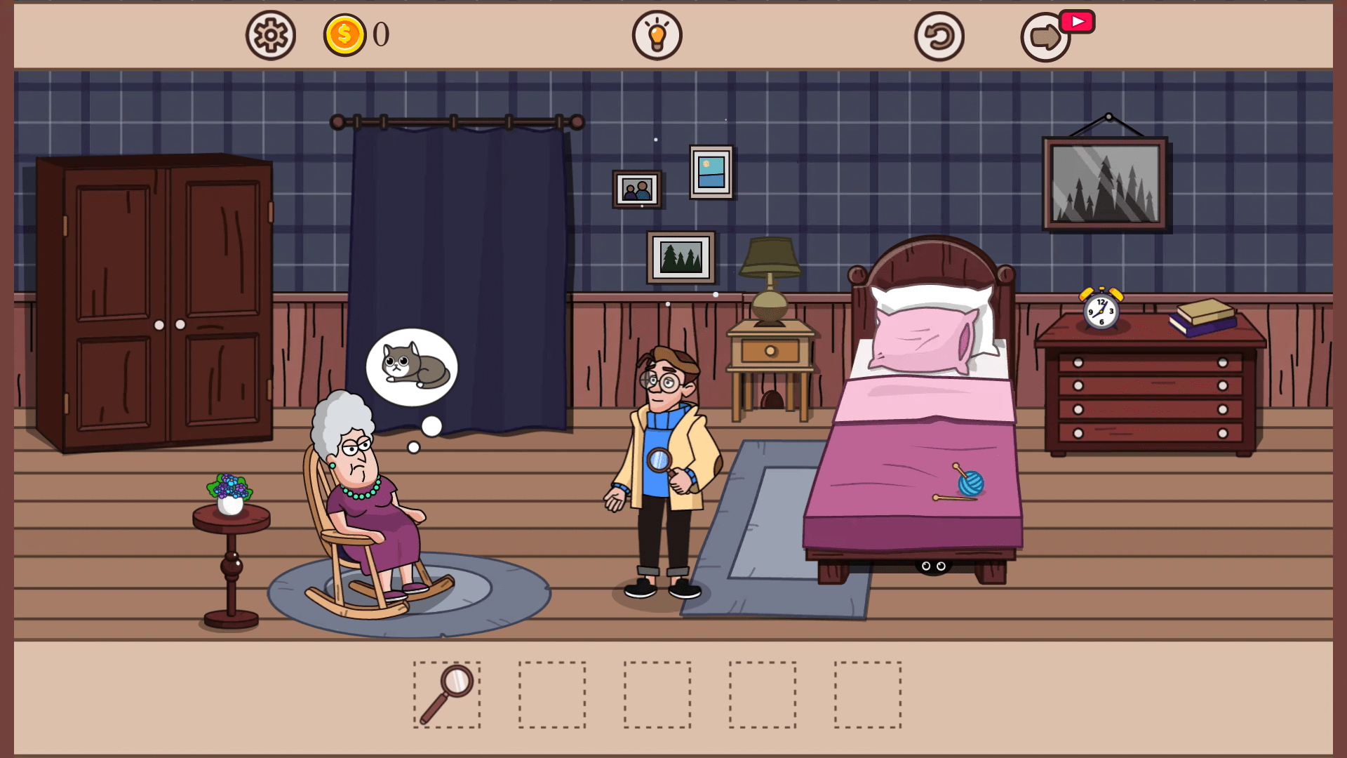 Detective Dan gameplay – investigating a crime scene with hidden clues2