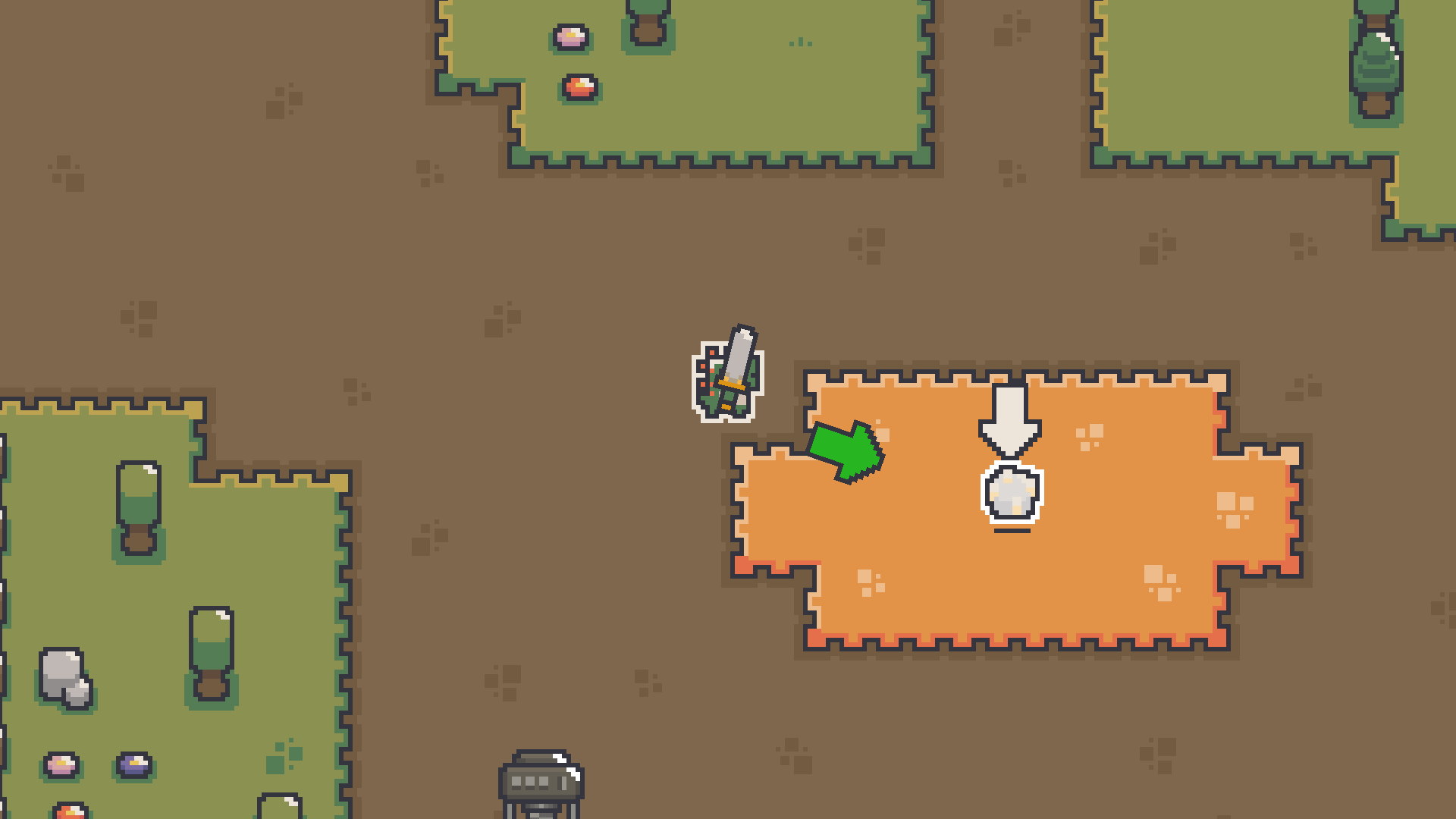 Cartoon dinosaur swinging a sword to mine coins in Dino Miner game3