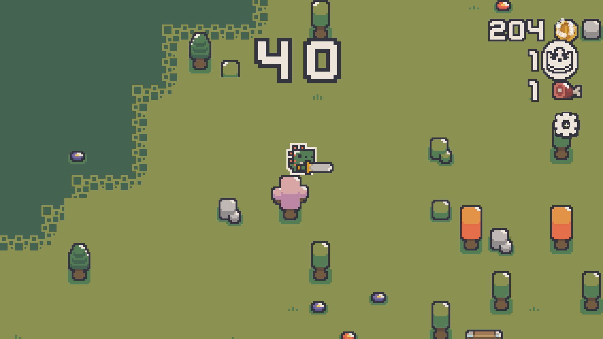 Cartoon dinosaur swinging a sword to mine coins in Dino Miner game2