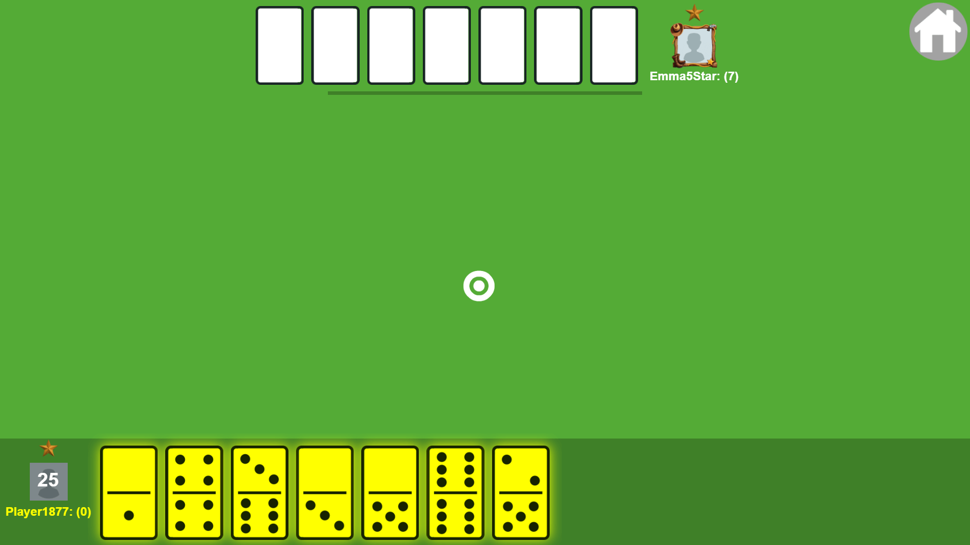 Domino game board with players matching tiles in a 4-player match1