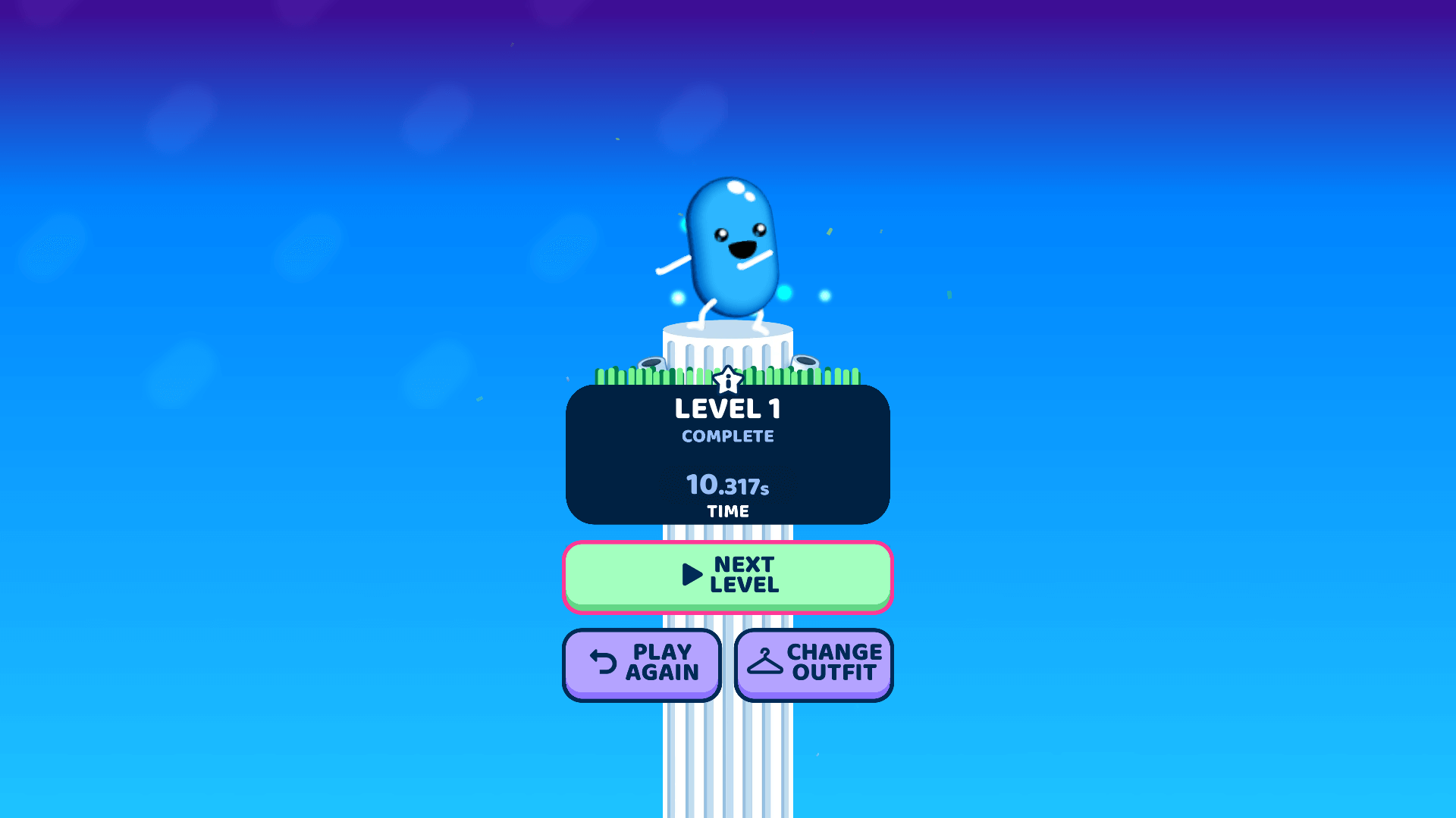 Player jumping over deadly traps and gears in Goober World platform game2