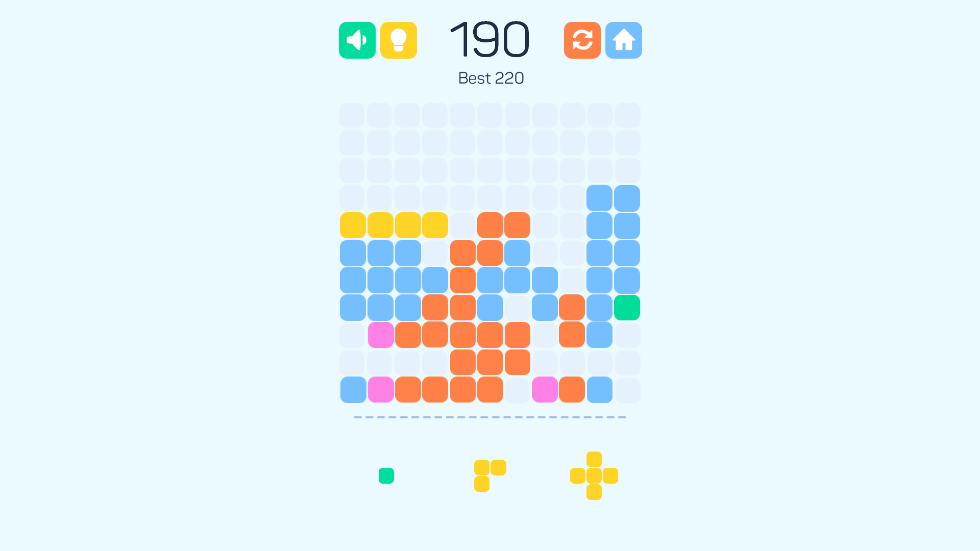 Main menu of 11-11 minimalist puzzle game with start and settings options3
