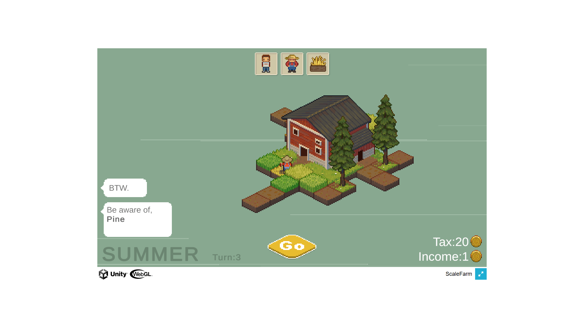 Large Scale Farming game cover showing a modern tractor driving through vast crop fields at sunrise