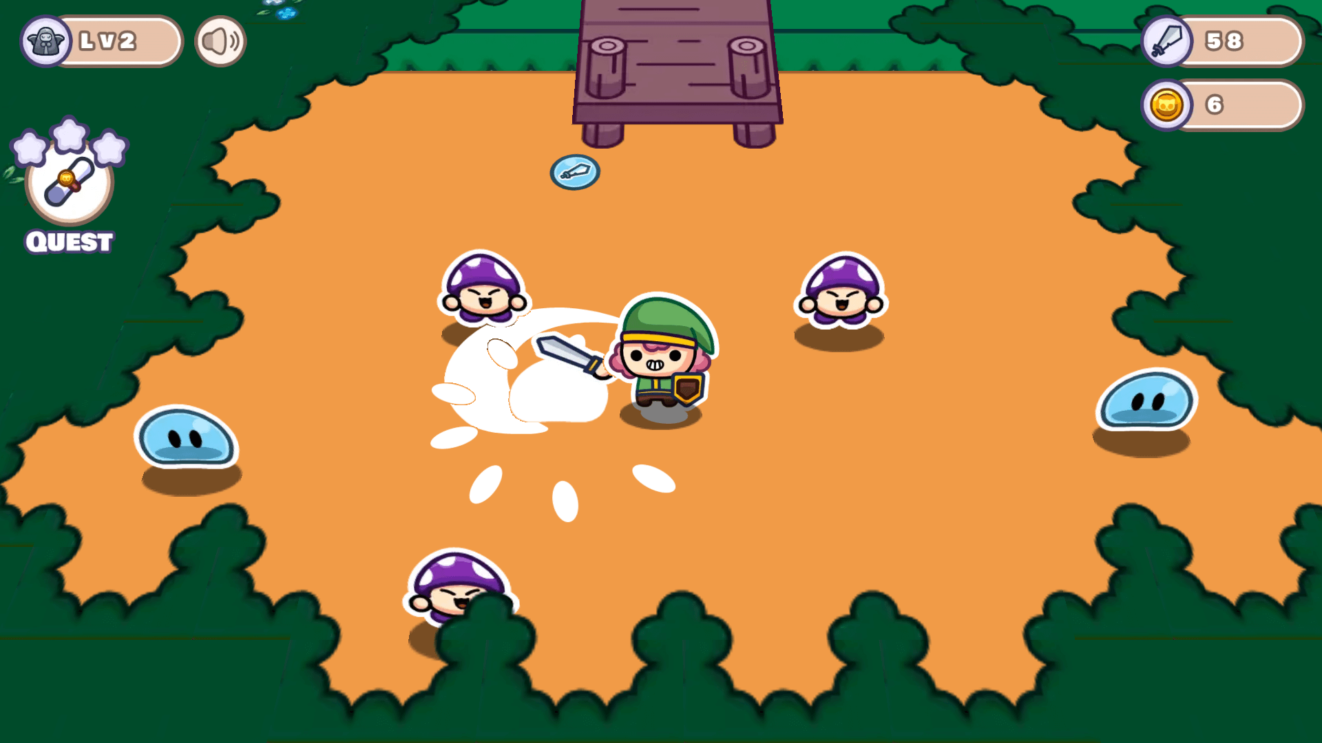 Team of fantasy heroes battling monsters in Lidle Legend idle RPG4