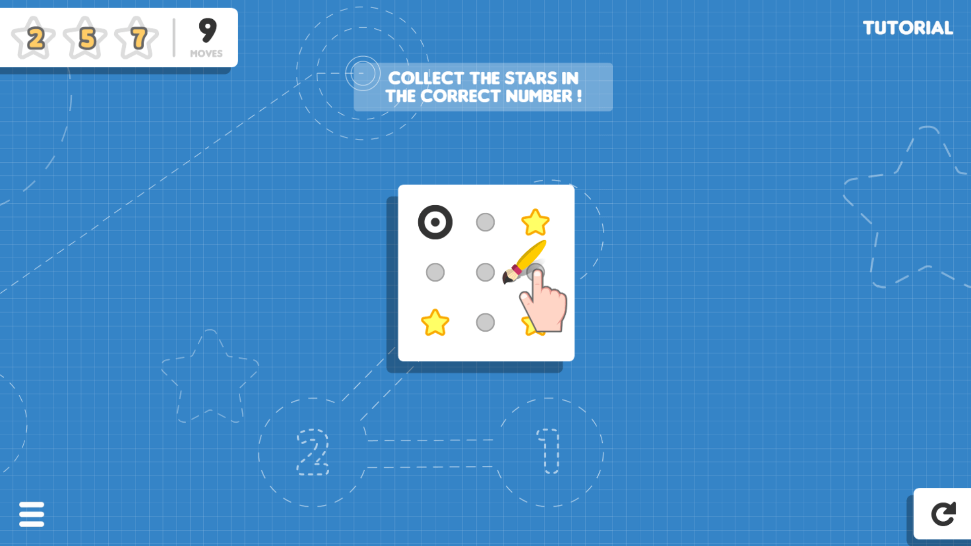 Line Up: Dots! warning message indicating a line crossing error during dot connection