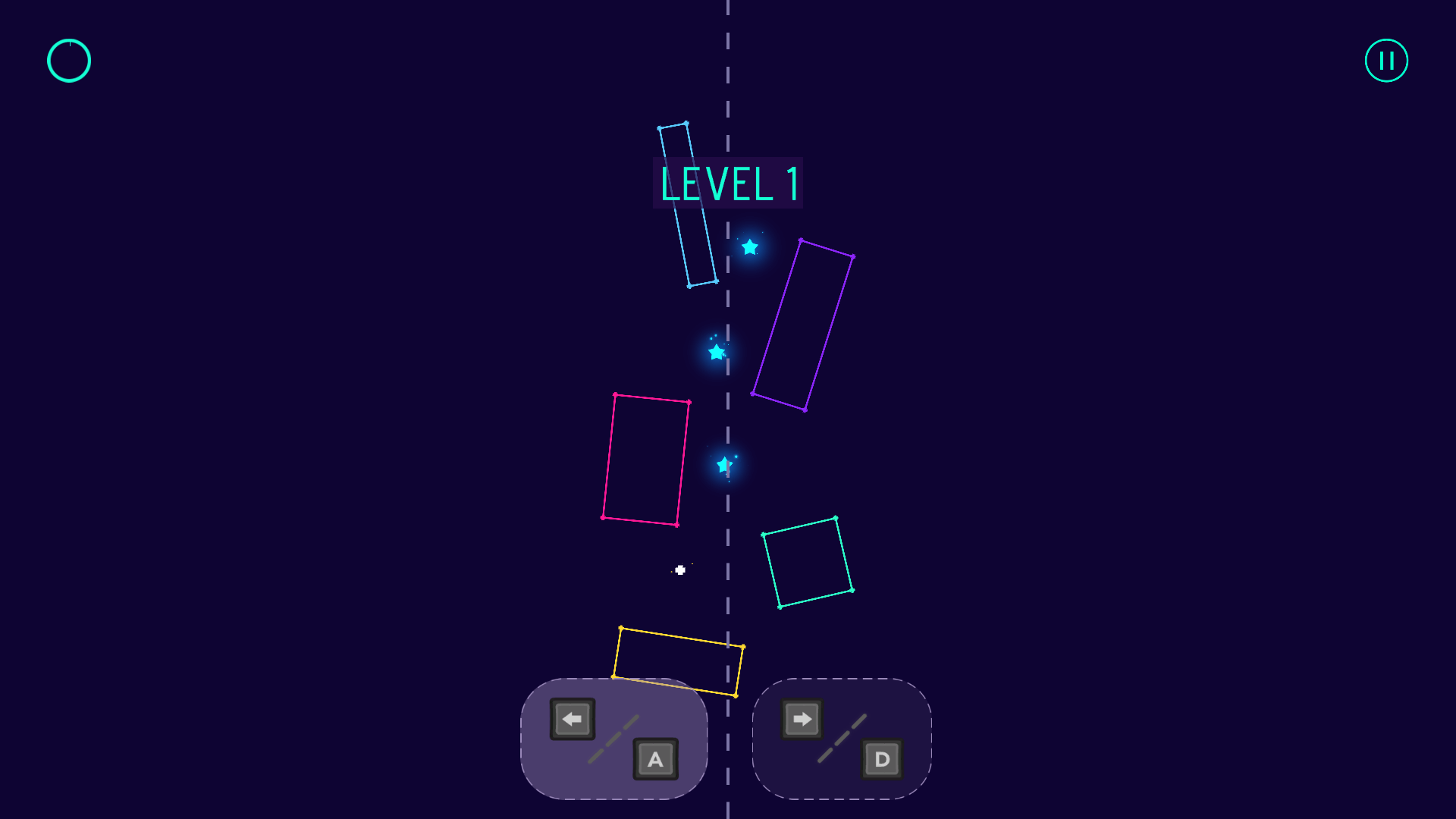Neon Leap gameplay screenshot with glowing stickman jumping on neon platforms1