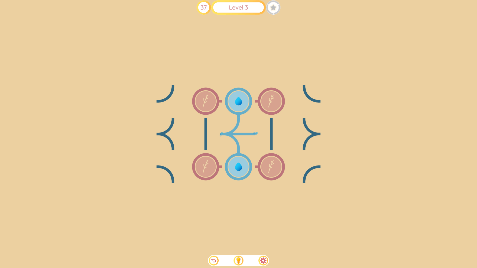 Rotating pipe pieces to connect water flow in Pipes game4