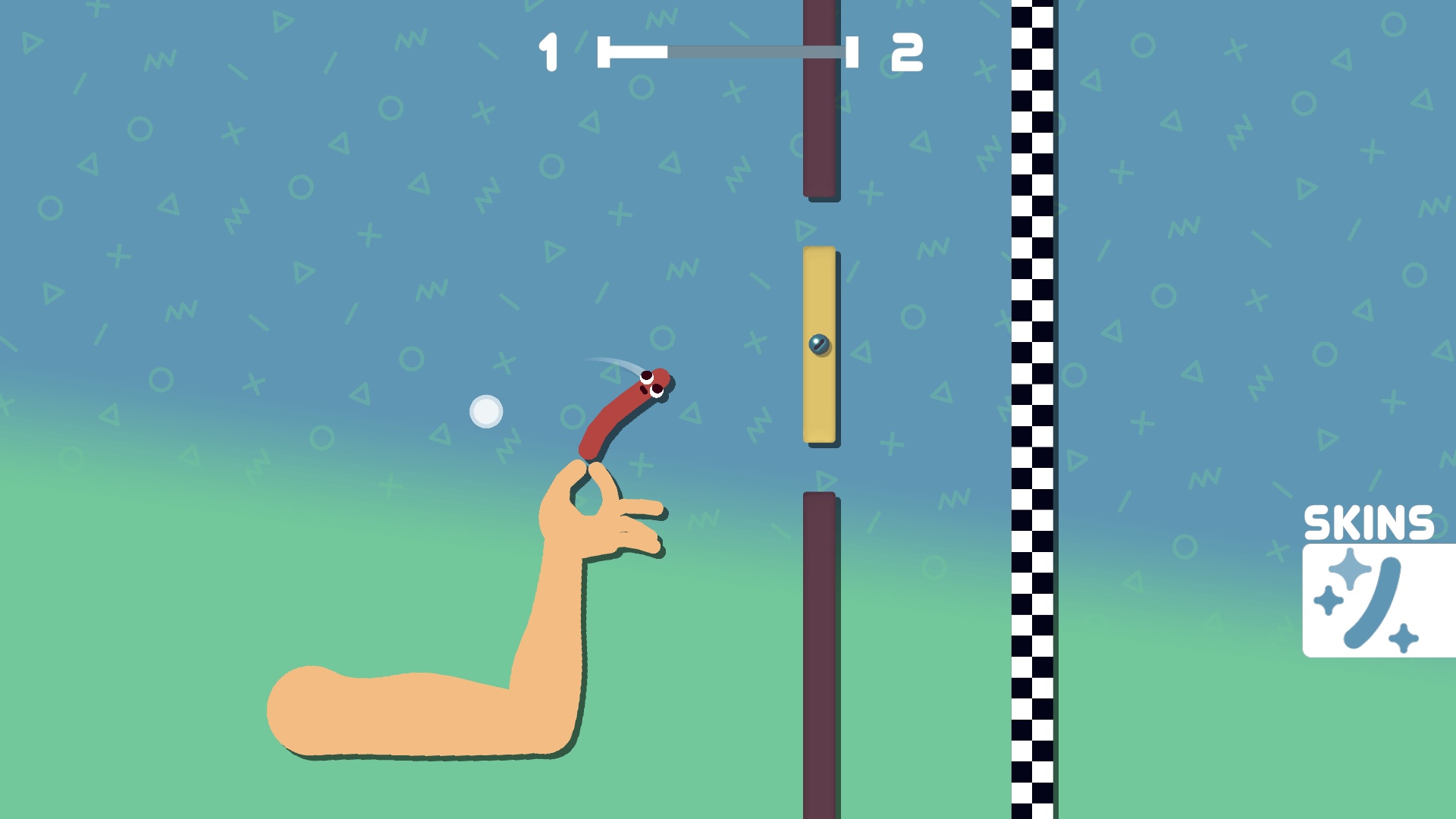 A challenging Sausage Flip level featuring rocket cars, soft blocks, and rotating traps4