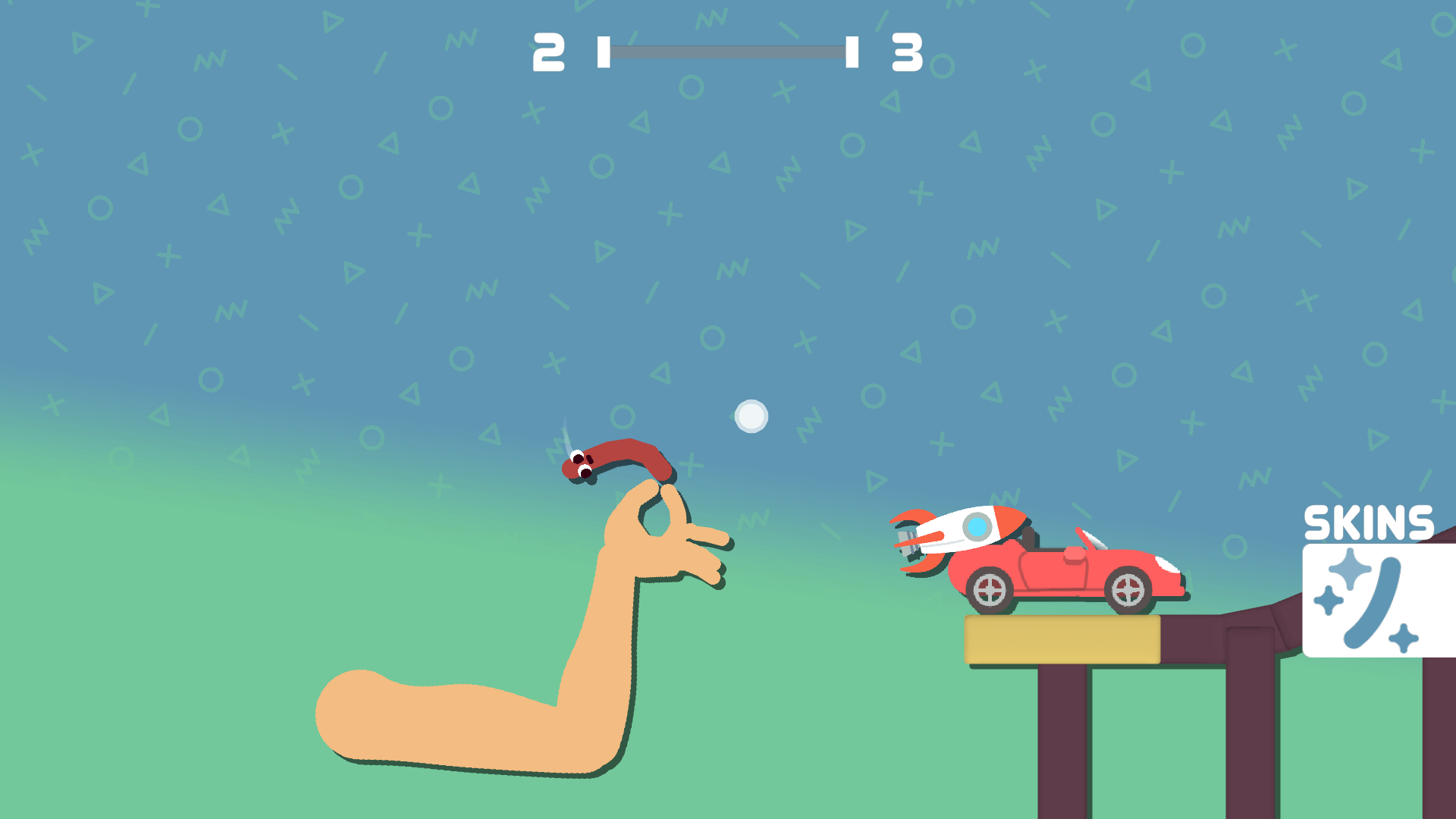 A challenging Sausage Flip level featuring rocket cars, soft blocks, and rotating traps1