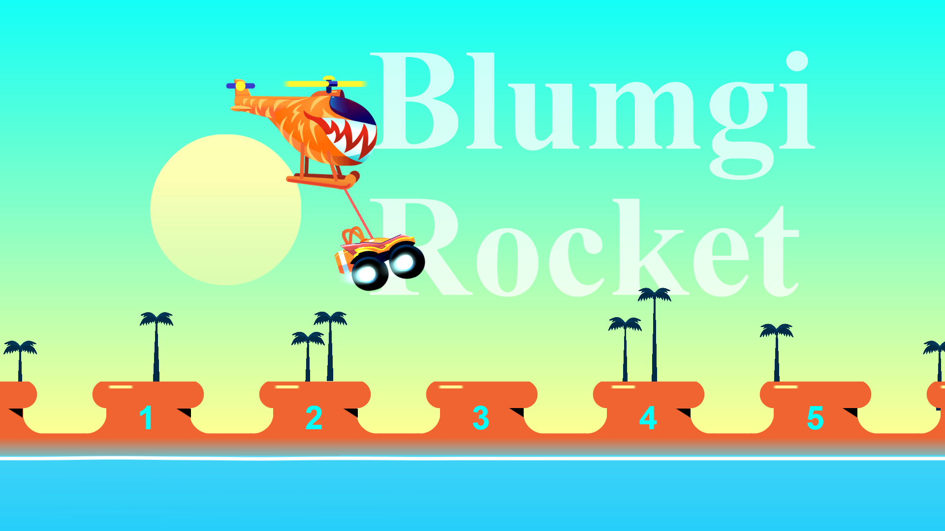 Blumgi Rocket car racing through colorful platform levels3