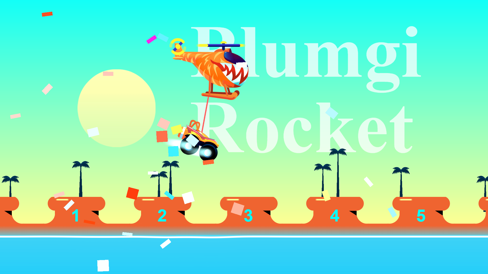 Blumgi Rocket car racing through colorful platform levels1