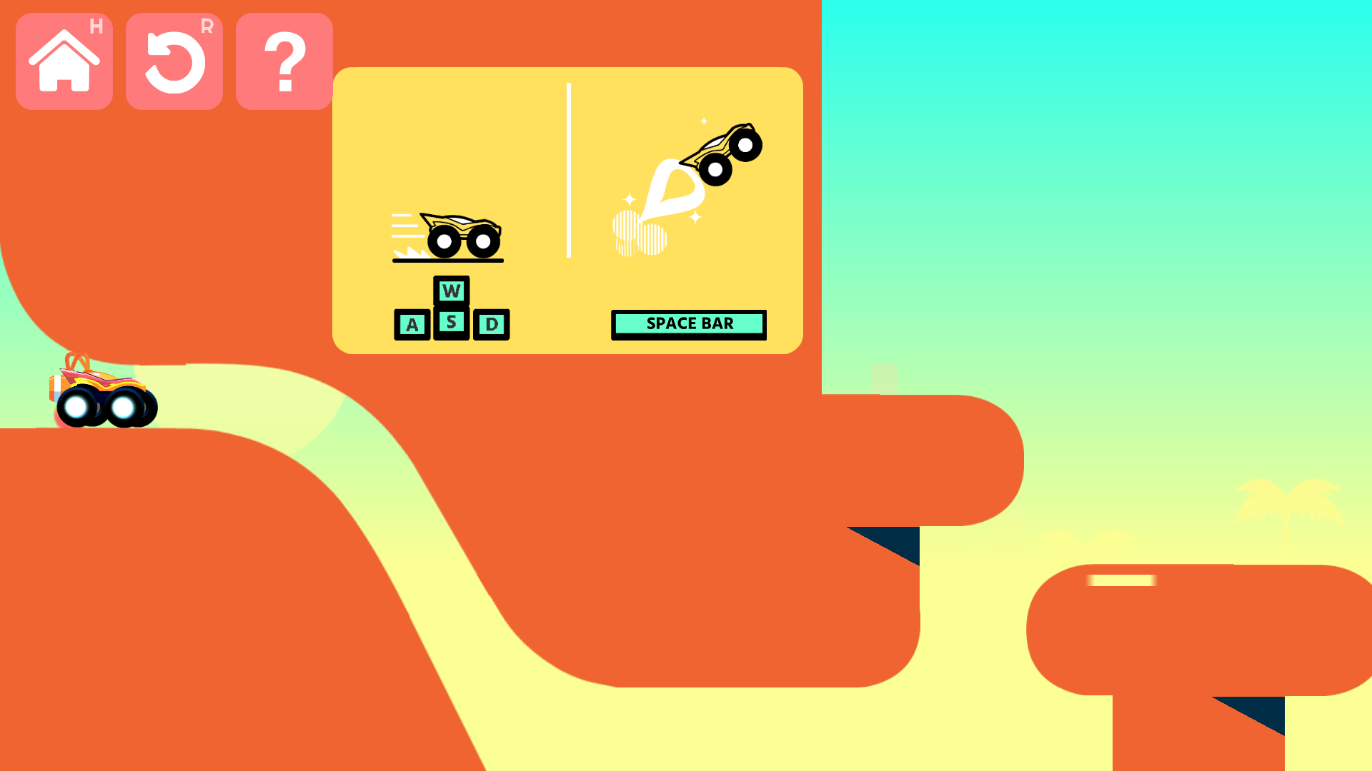 Blumgi Rocket car racing through colorful platform levels