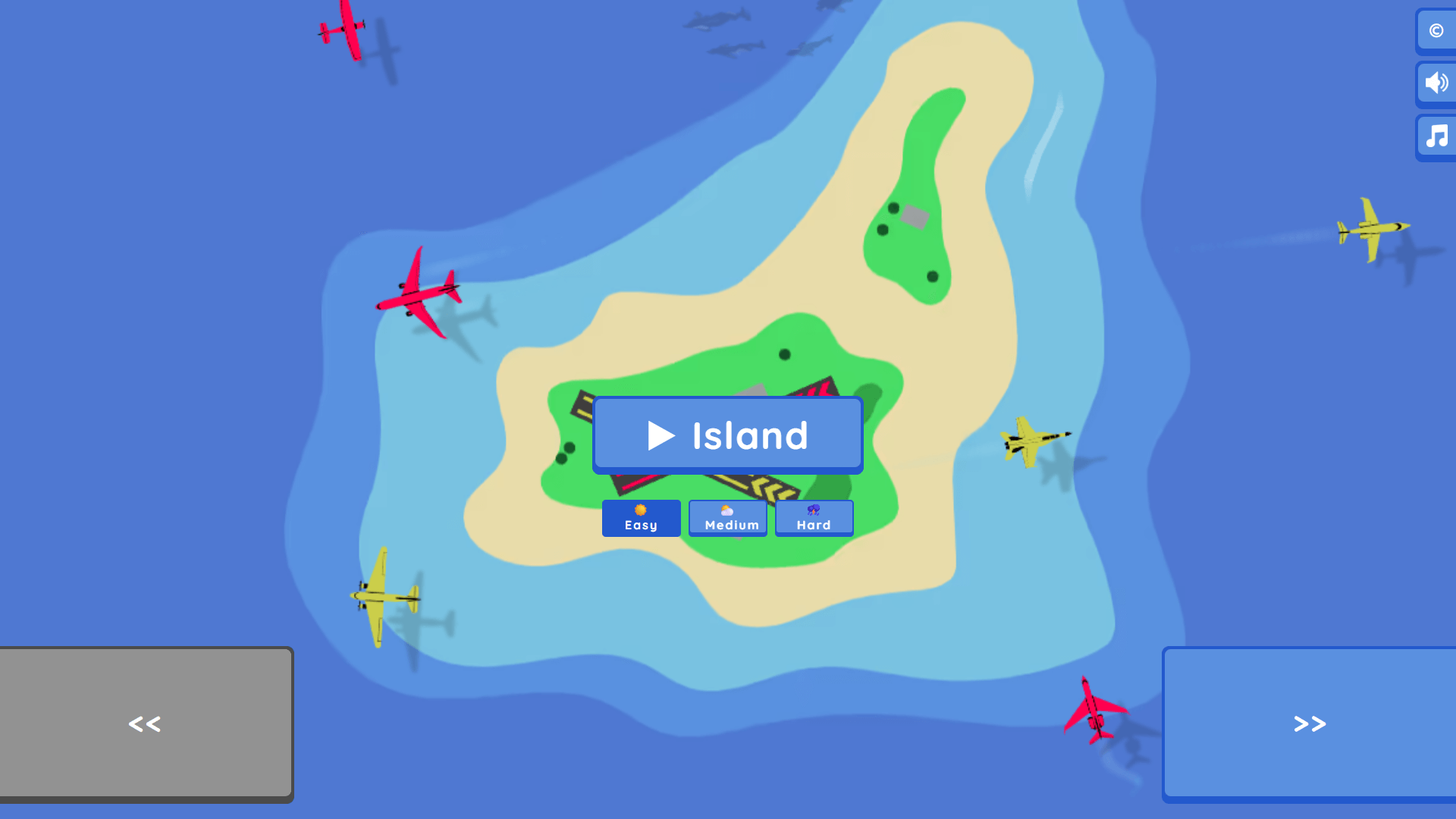 Silly Sky game cover featuring cartoon airplanes flying across colorful skies with runways and helipads below4