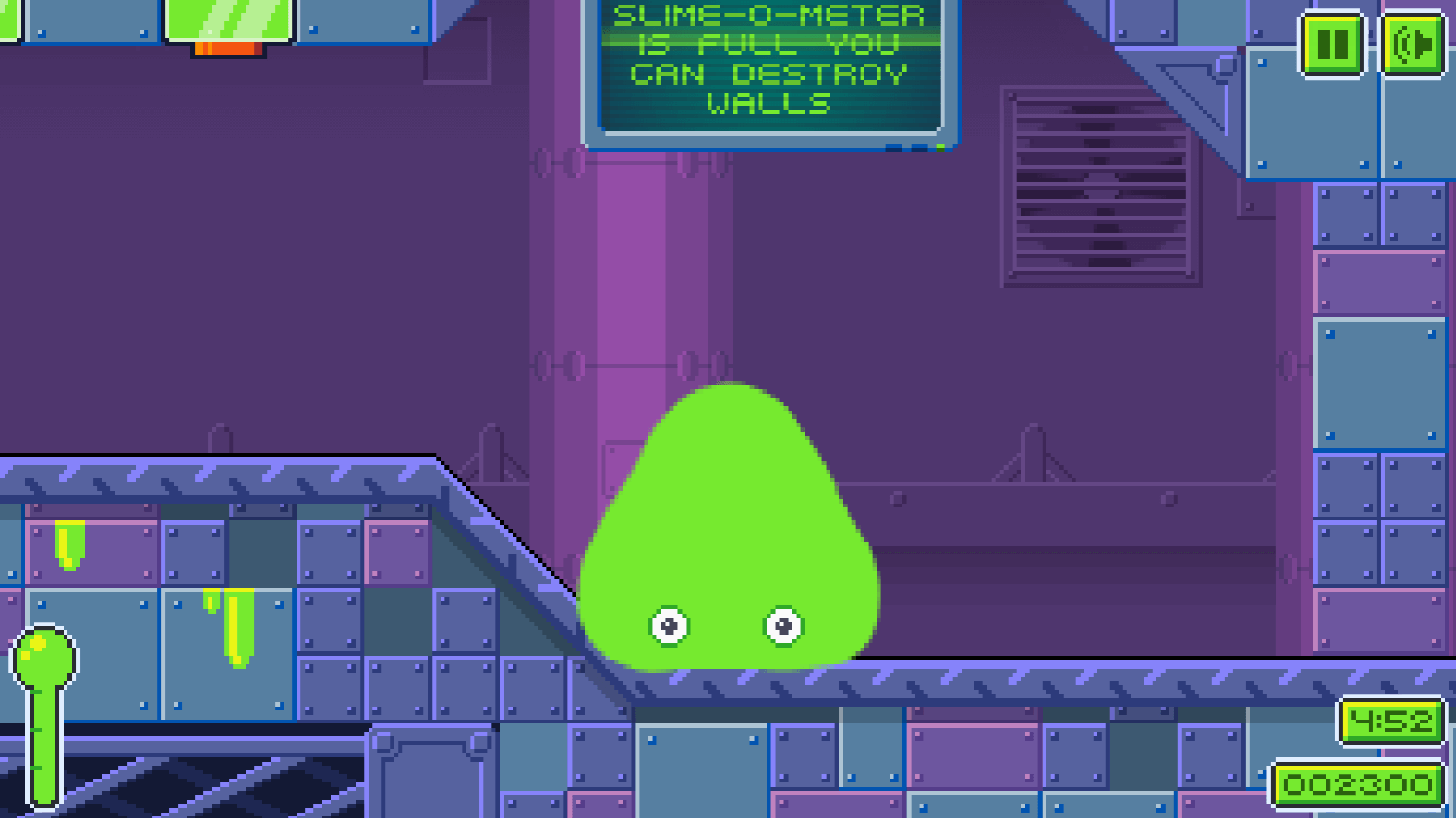 Level complete screen in Slime Laboratory with score and collected disks displayed3