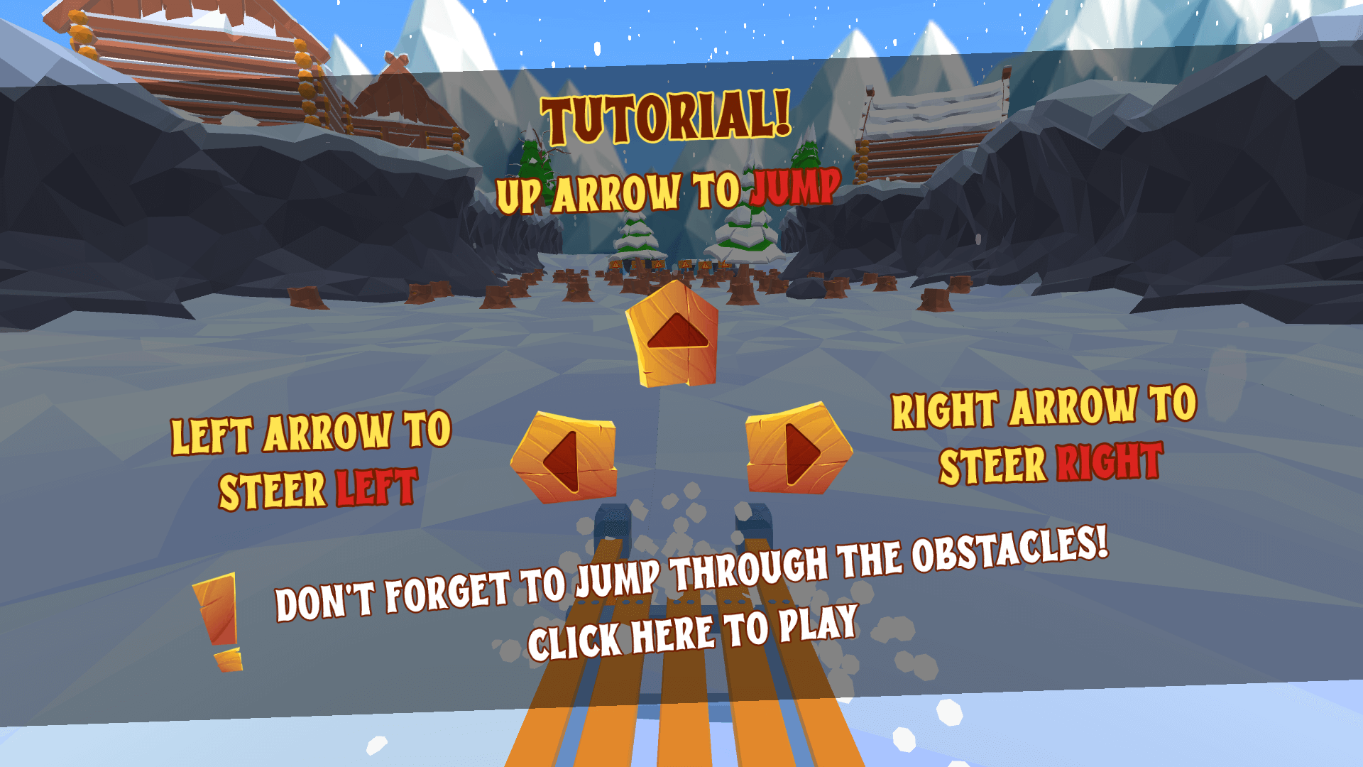 Stickman sledding downhill in Slope Rider avoiding pine trees and snowballs1