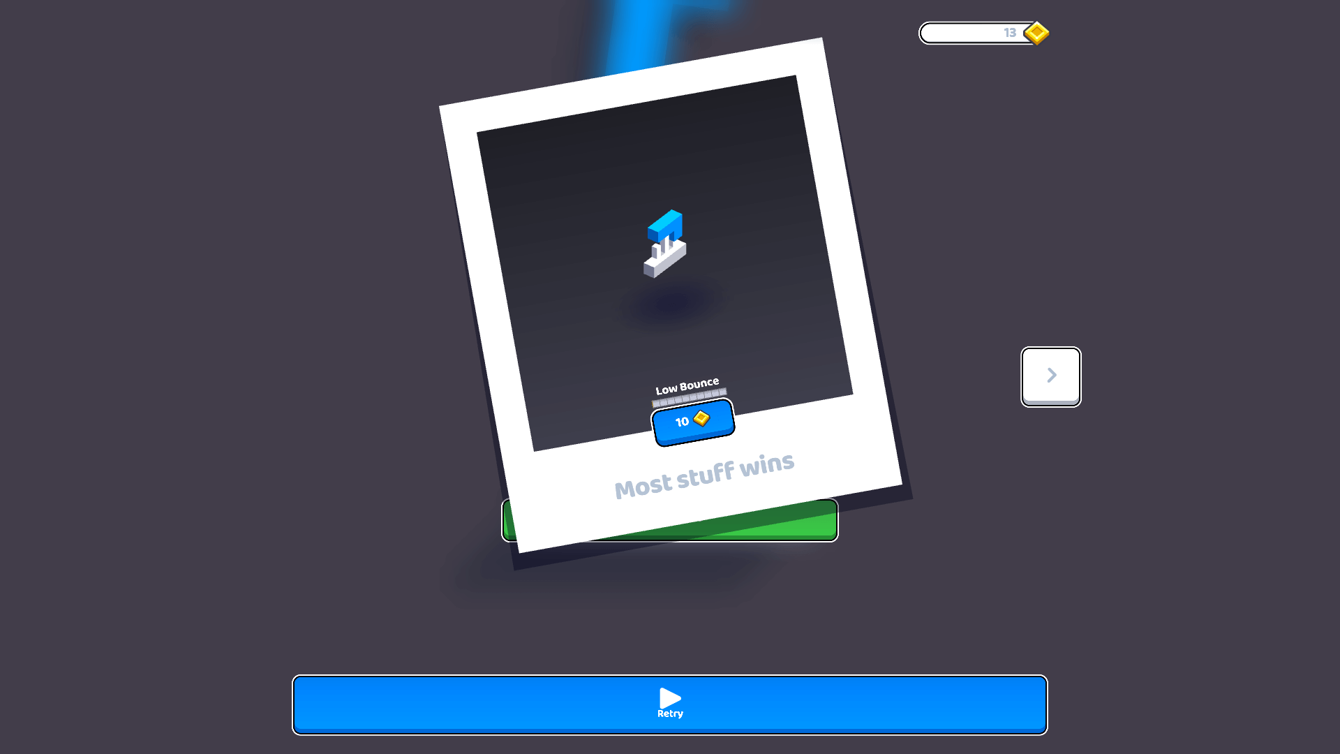 Stacktris interface showing power-ups like Slow Spin and Coin Magnet1