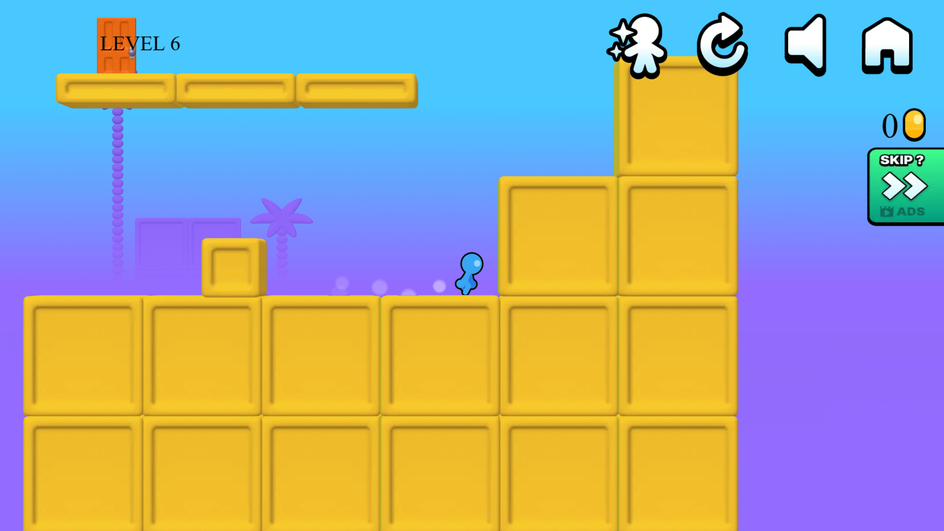 Stickman jumping over a gap in Stickman Run platform game2