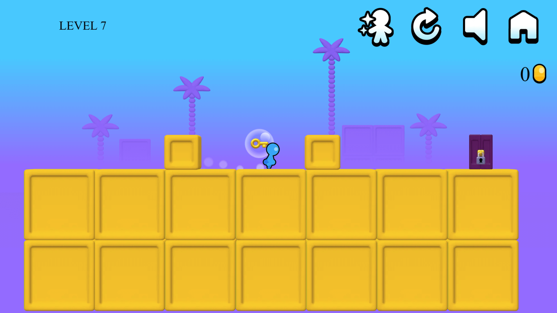 Stickman jumping over a gap in Stickman Run platform game3