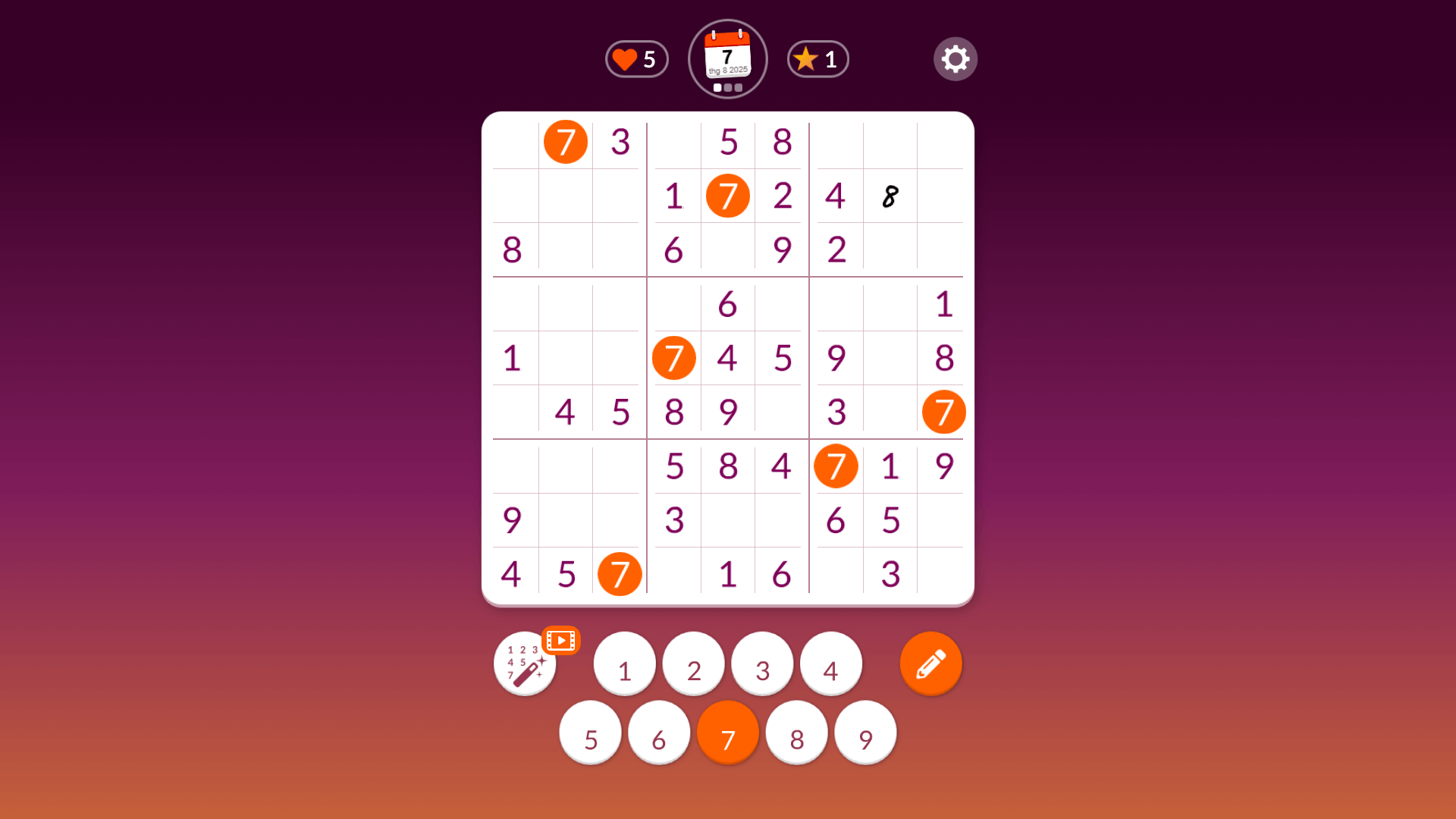 Sudoku Calendar app icon featuring a classic 9x9 Sudoku grid with a calendar overlay