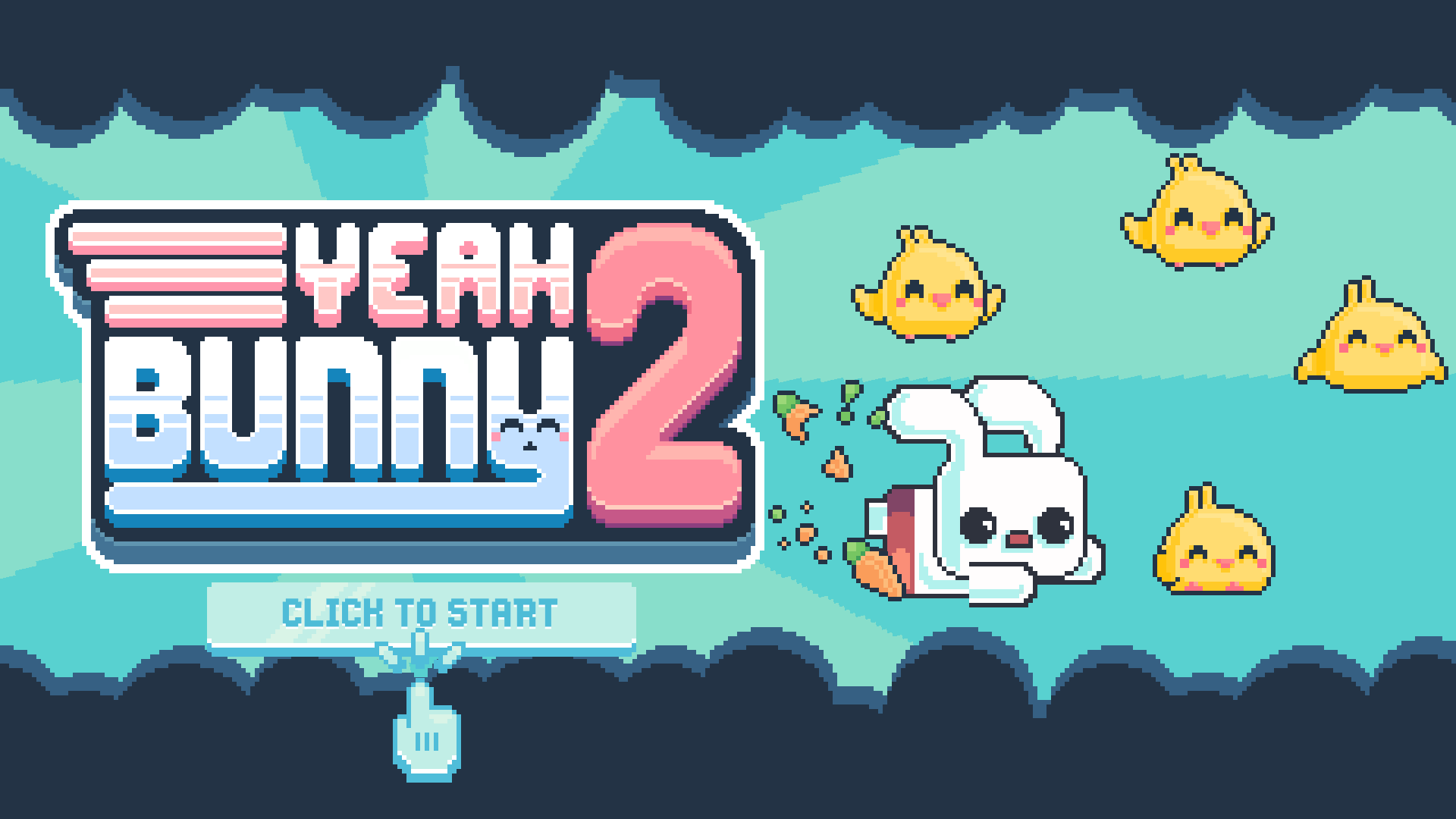 Yeah Bunny jumping over spikes in a pixel art platform level3