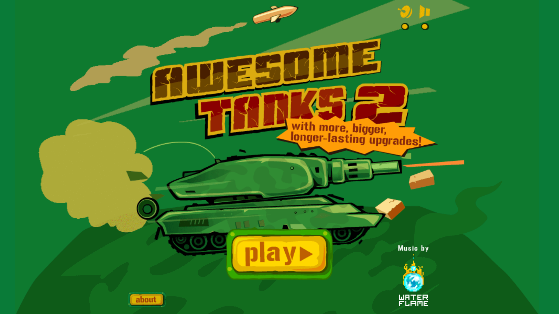 Awesome Tanks 2 gameplay – top-down view of tank battle1
