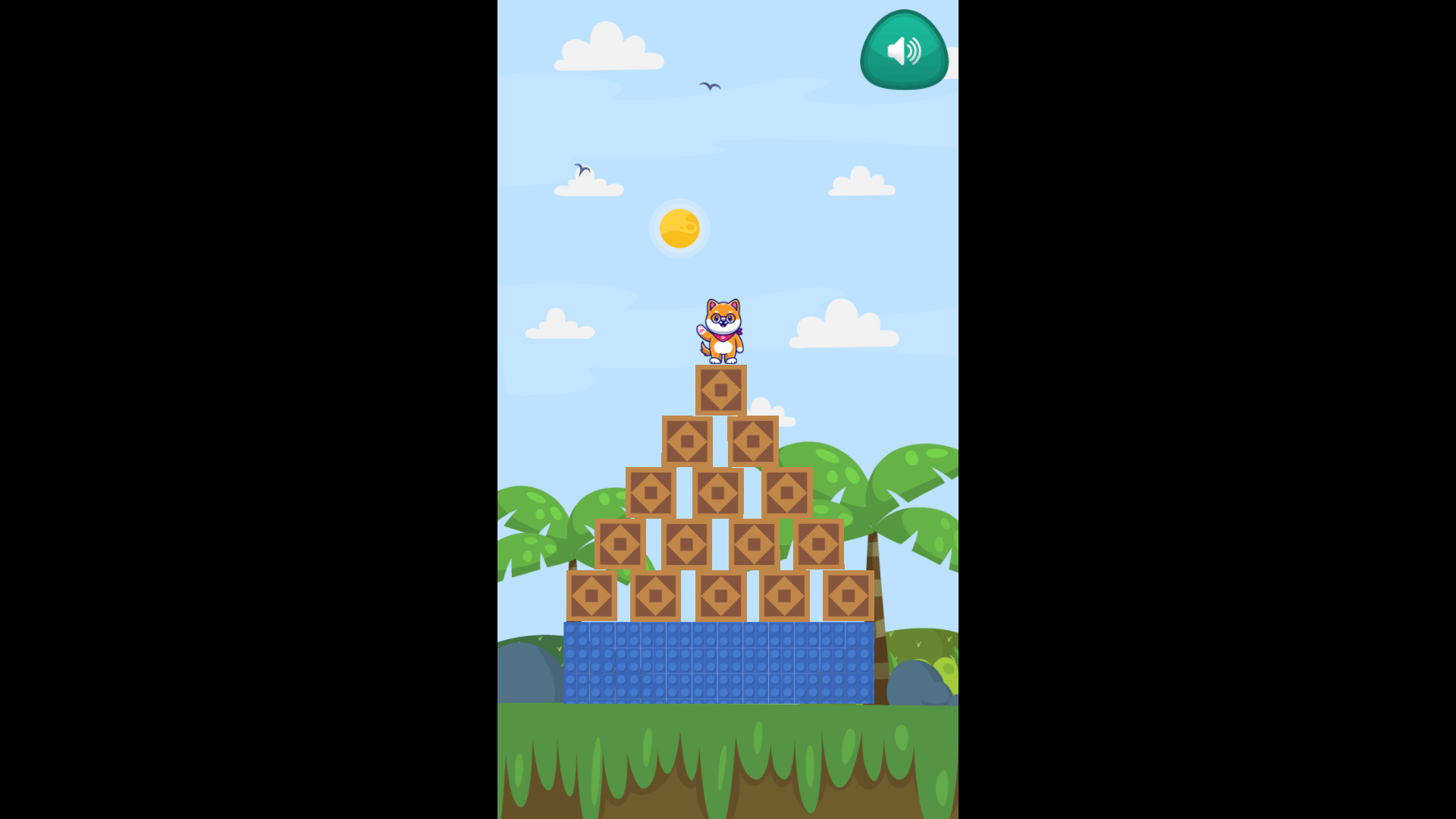 Strategic puzzle in Box Challenge featuring colorful blocks and special boxes that change gameplay4
