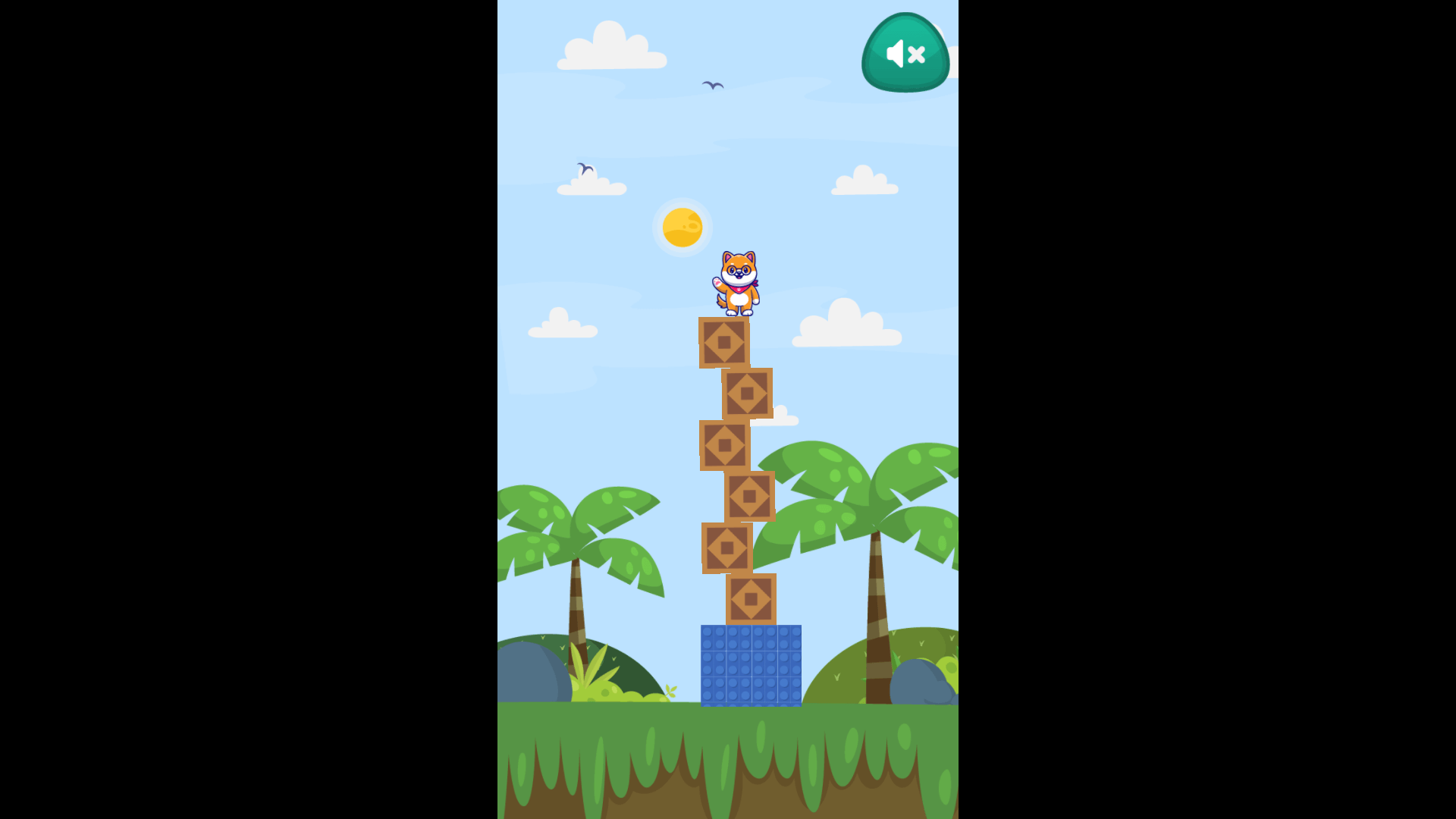 Strategic puzzle in Box Challenge featuring colorful blocks and special boxes that change gameplay