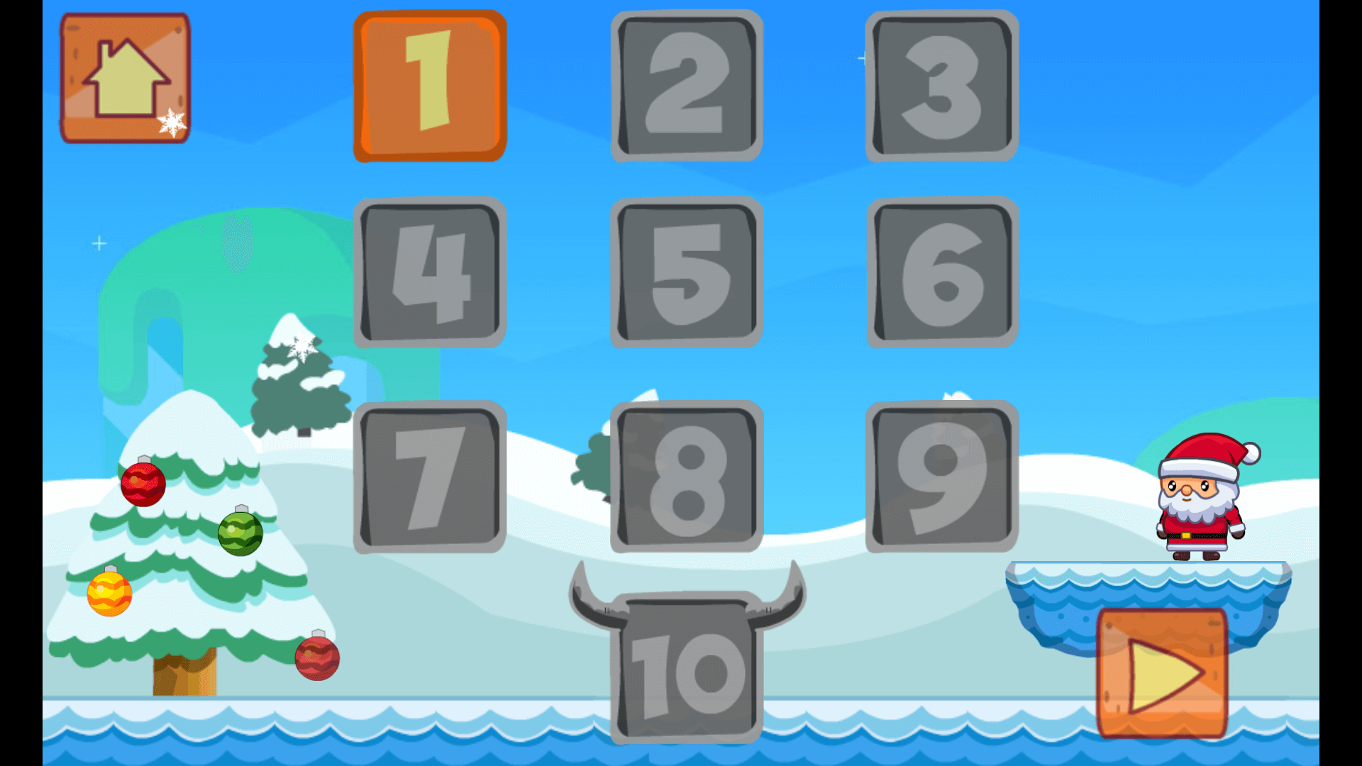 Collecting presents and candy canes in Christmas Land Adventure platform game2