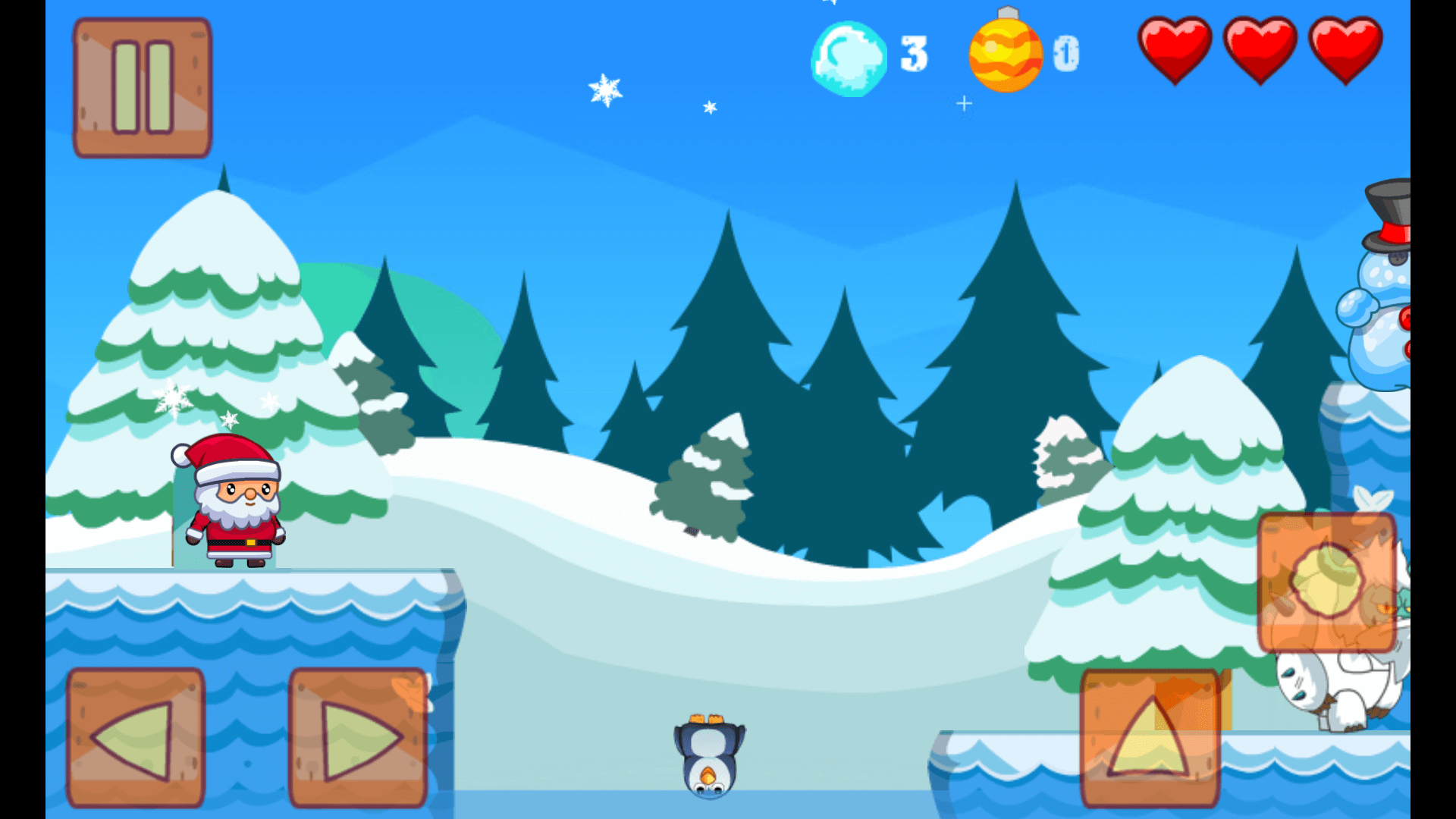 Collecting presents and candy canes in Christmas Land Adventure platform game1