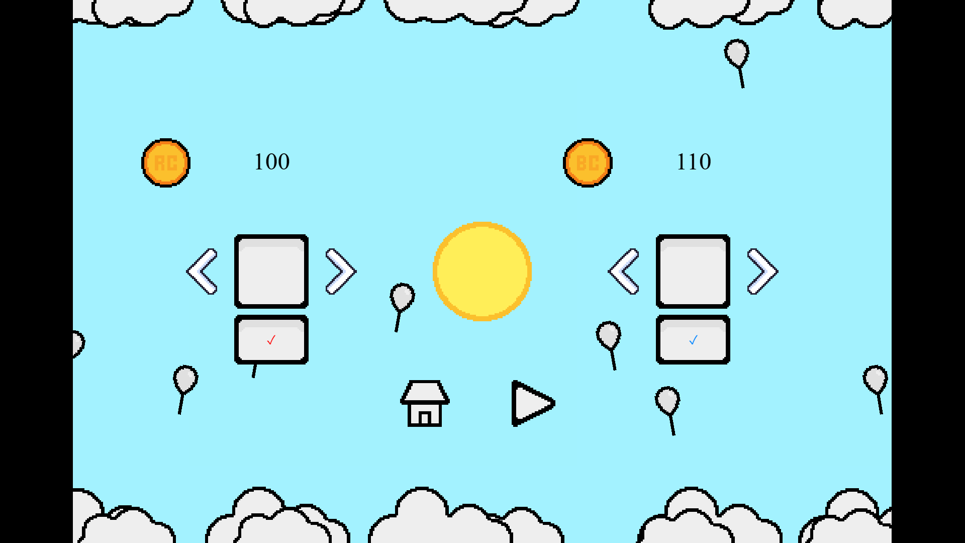 Collect Balloons game cover with two players racing to gather colorful balloons