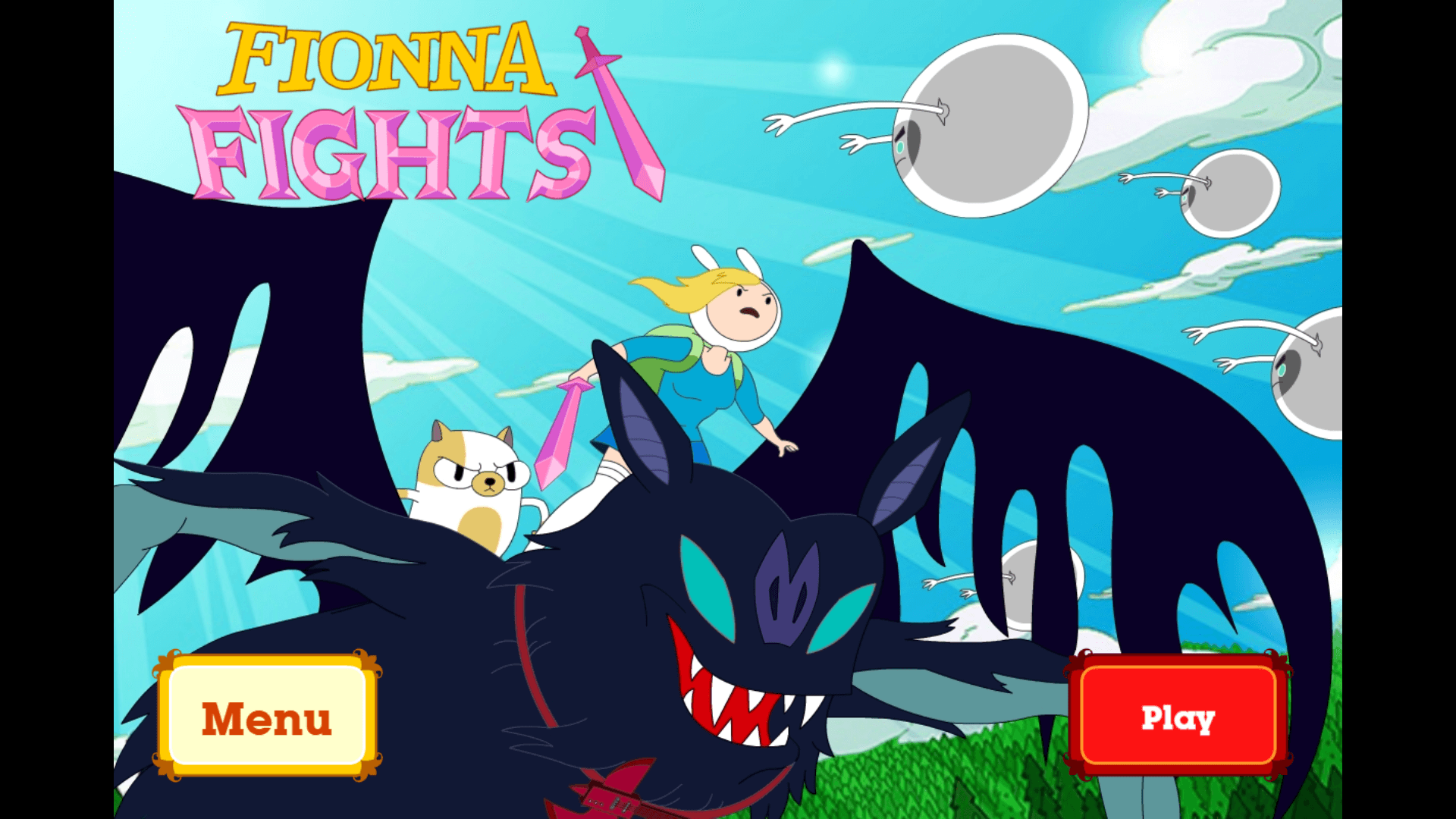 Fionna Fights game – Fionna attacking flying monsters with her sword5