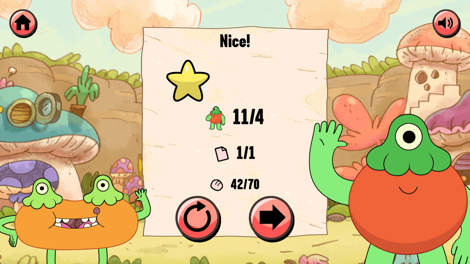 Fungie Sling gameplay – Seth being launched from a slingshot in a colorful puzzle level