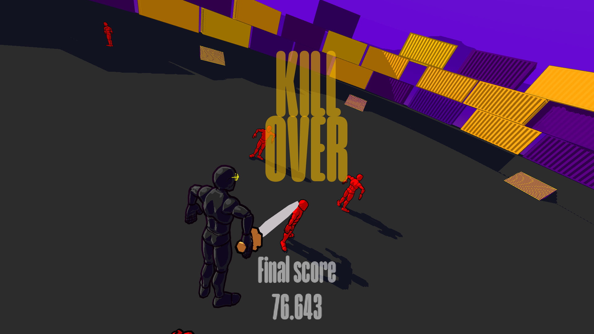 Player character fighting waves of enemies in Killover survival game