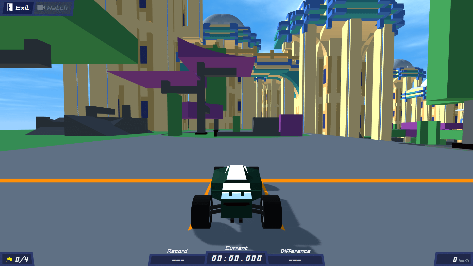 PolyTrack low-poly racing game with loops, jumps, and high-speed tracks1