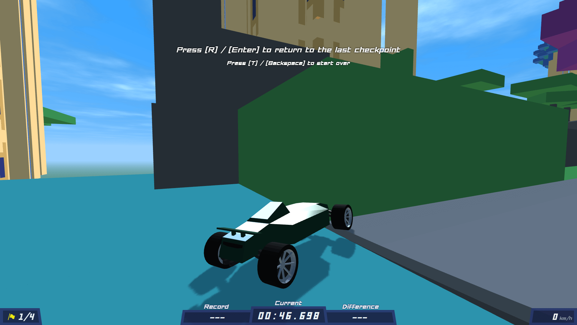 PolyTrack low-poly racing game with loops, jumps, and high-speed tracks