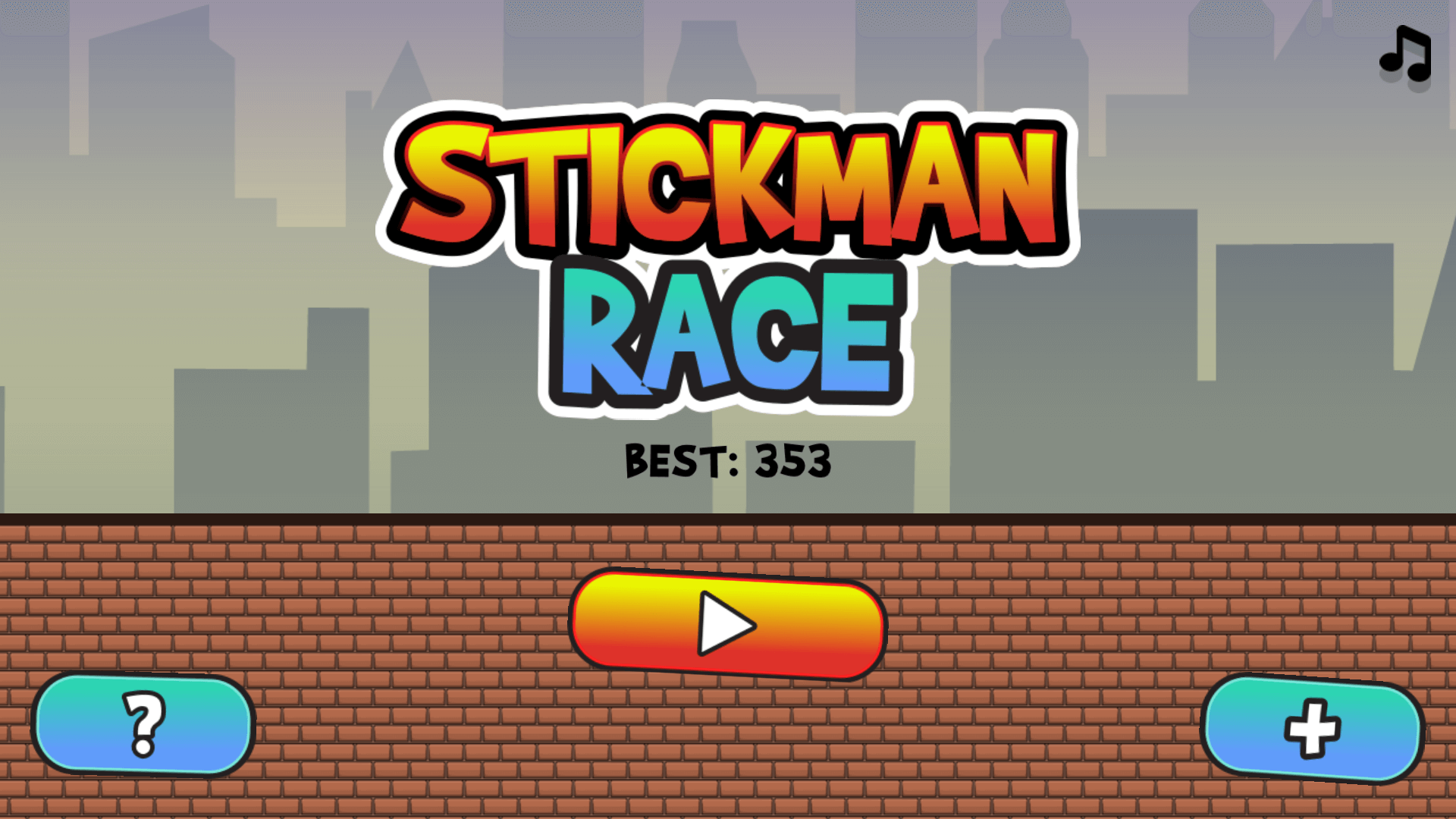 Stickman hero with a bazooka jumping over a chasm in Stickman Race3