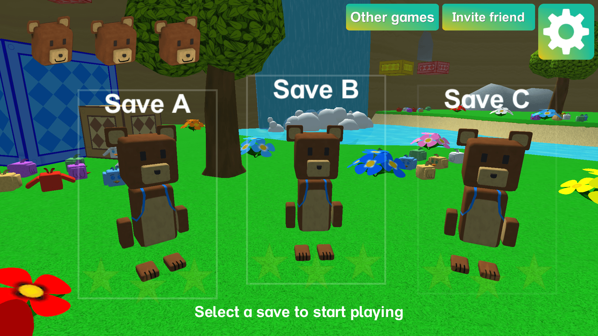 Super Bear Adventure gameplay – bear exploring a colorful 3D world3